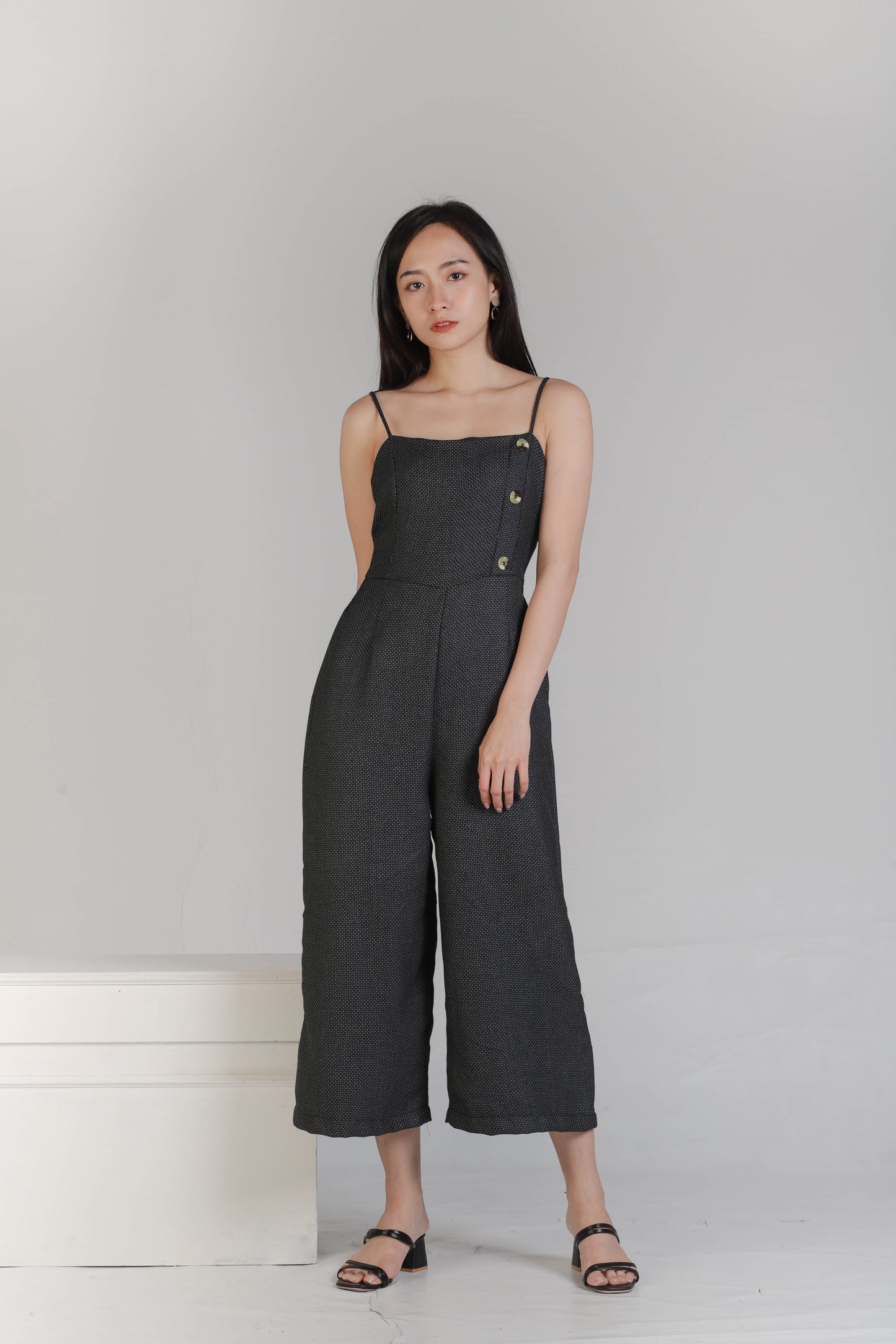 Aubrieta Glen Check Jumpsuit - Blue-Black