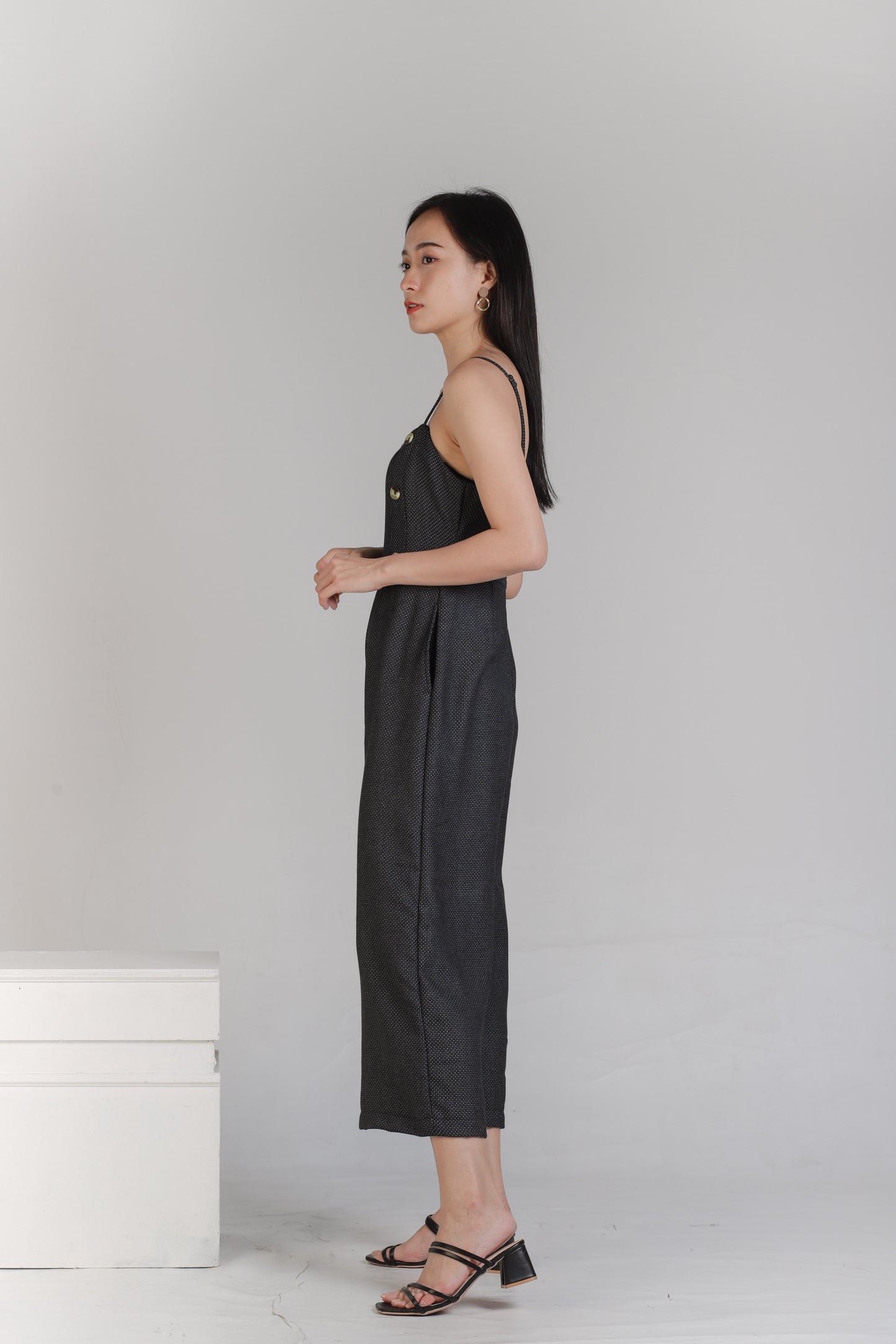 Aubrieta Glen Check Jumpsuit - Blue-Black