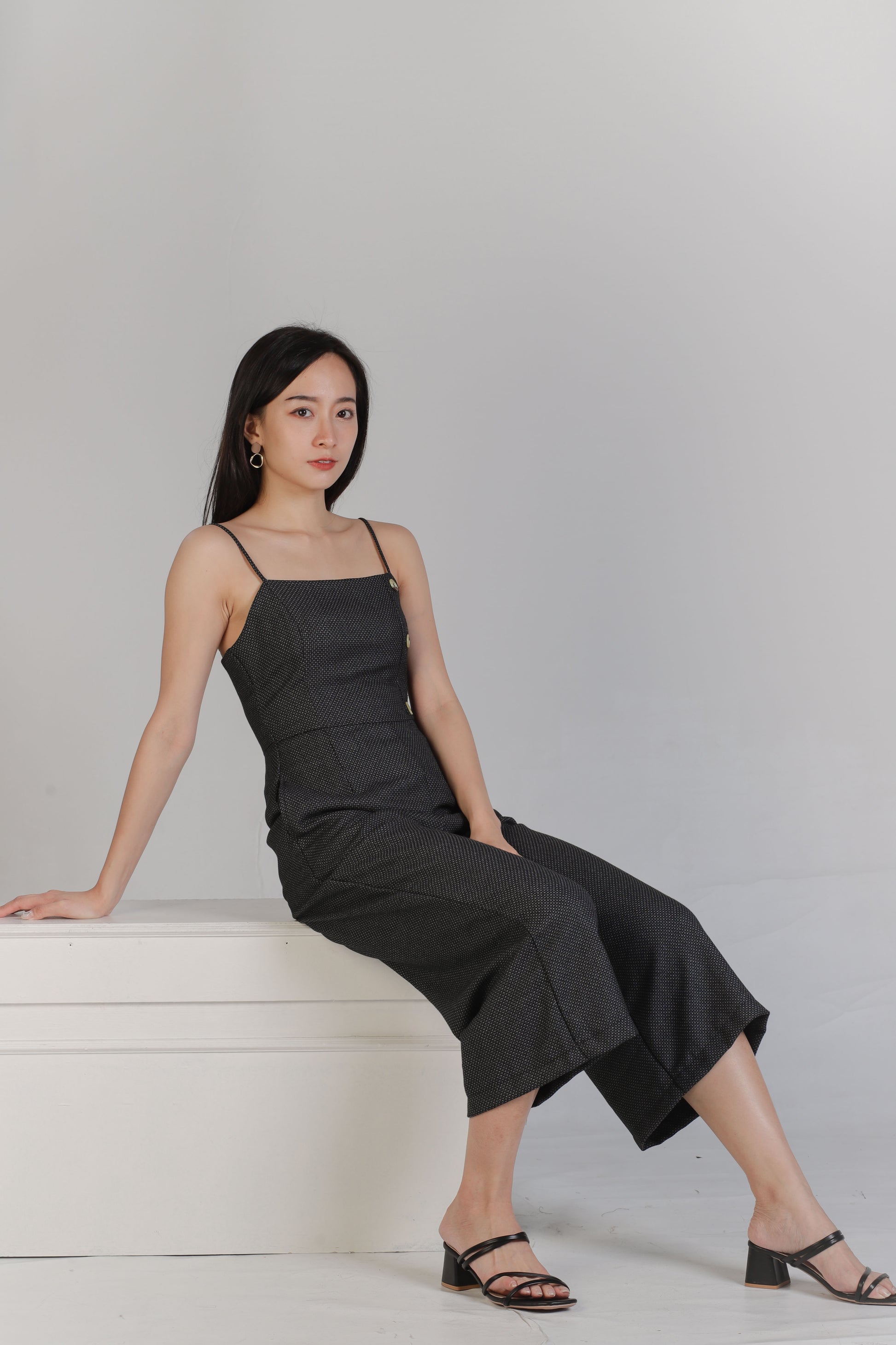 Aubrieta Glen Check Jumpsuit - Blue-Black