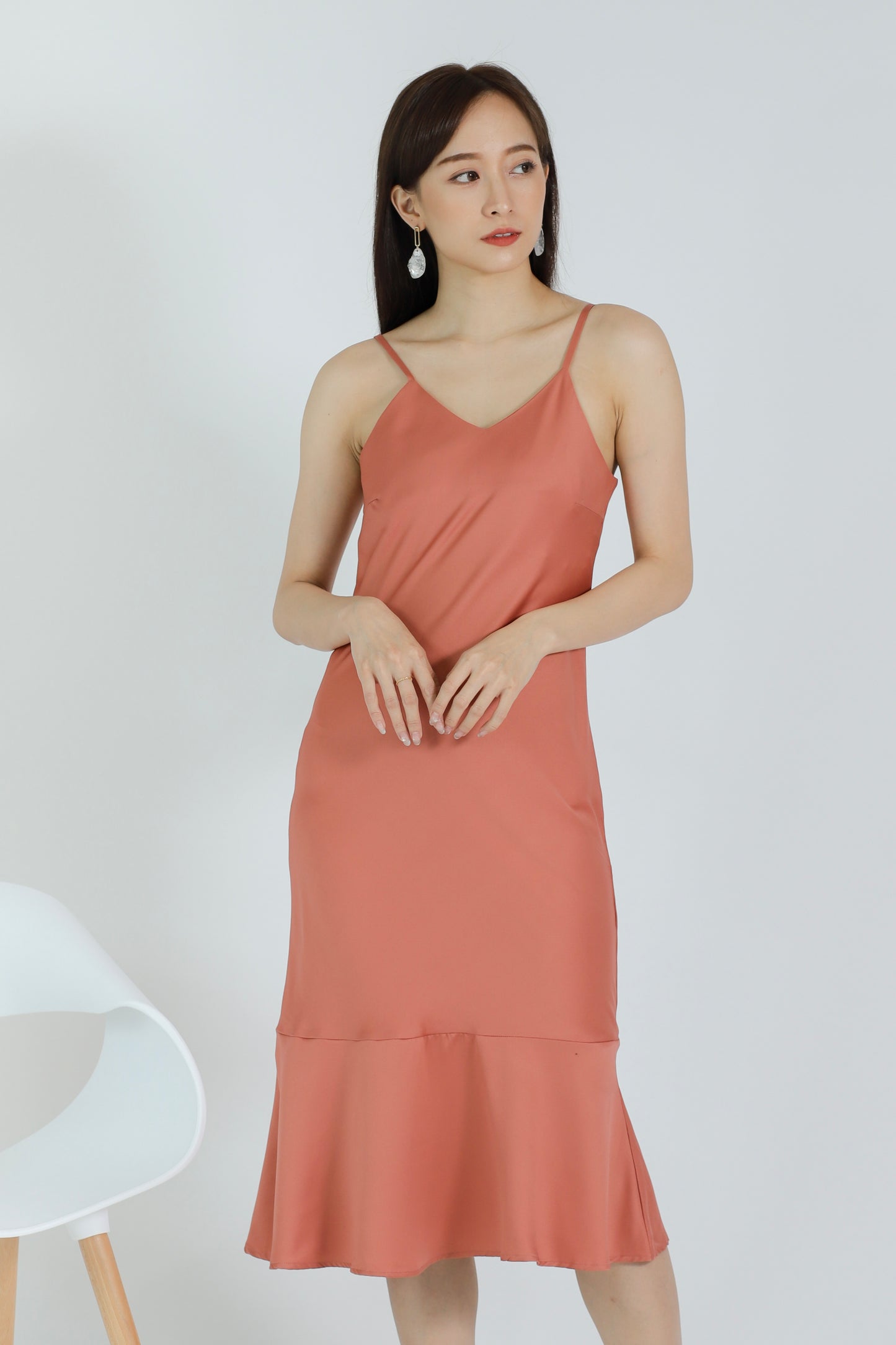 Oliviarose Satin Slip Dress - Blush