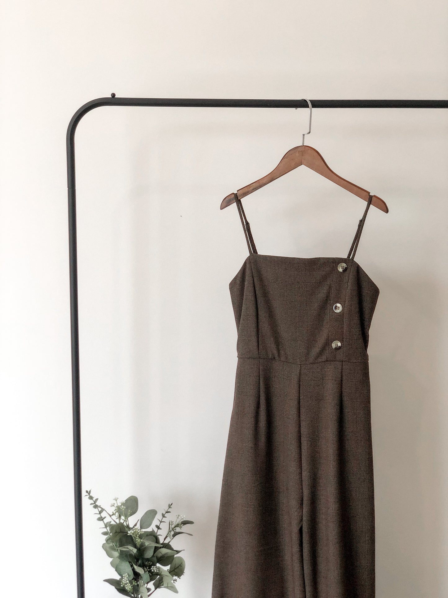 Aubrieta Glen Check Jumpsuit - Brown