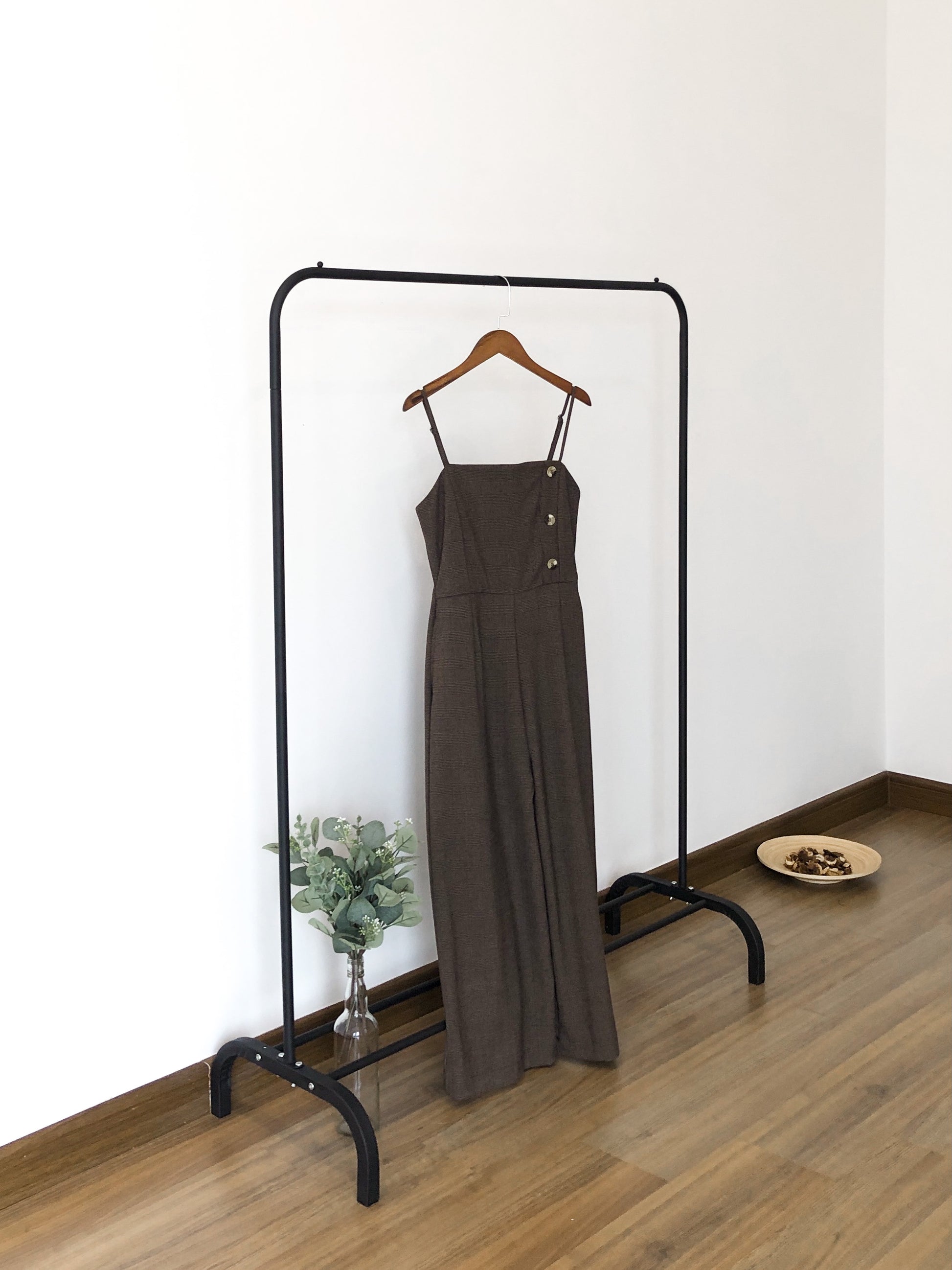 Aubrieta Glen Check Jumpsuit - Brown