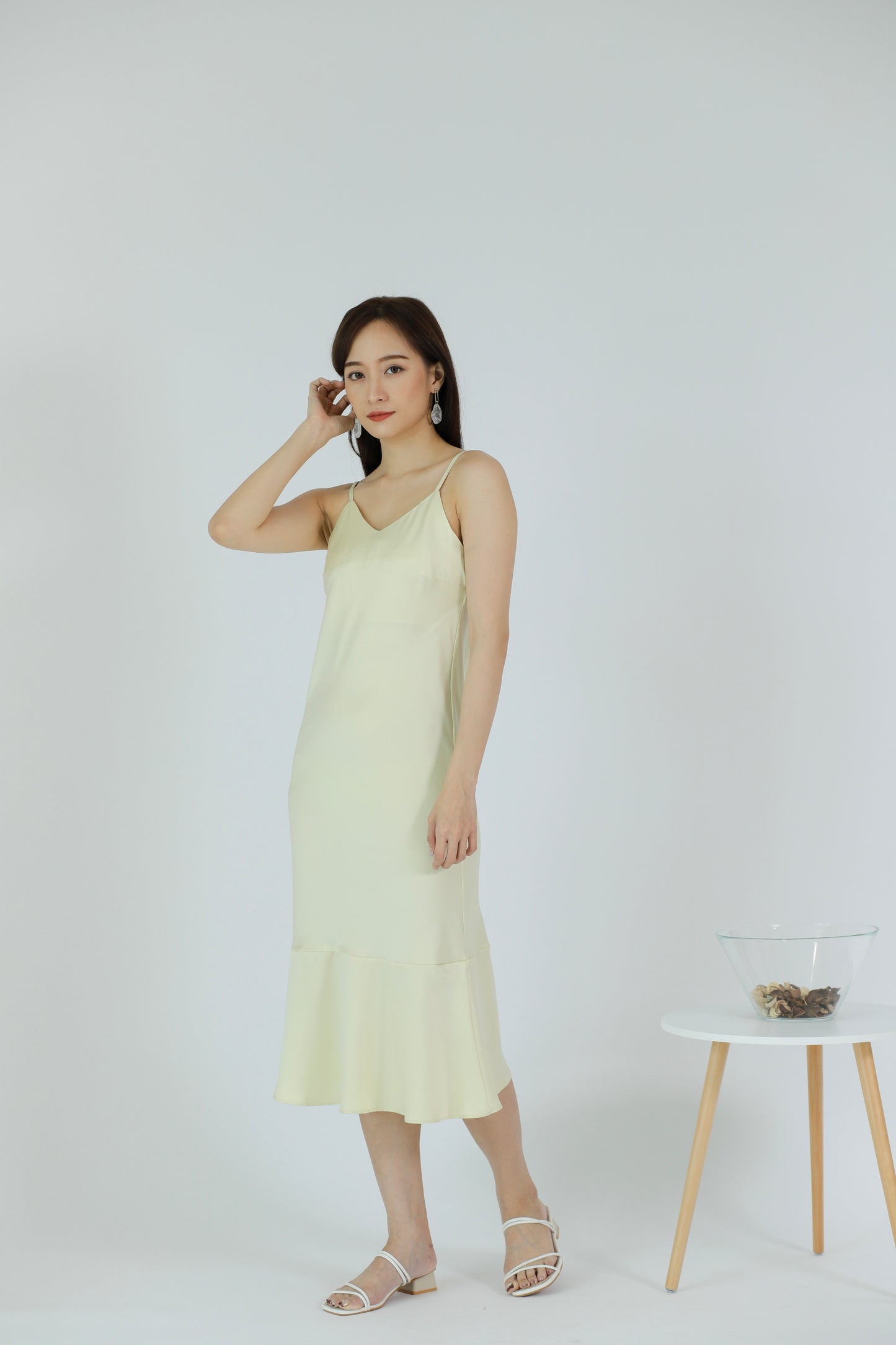 Oliviarose Satin Slip Dress - Cream