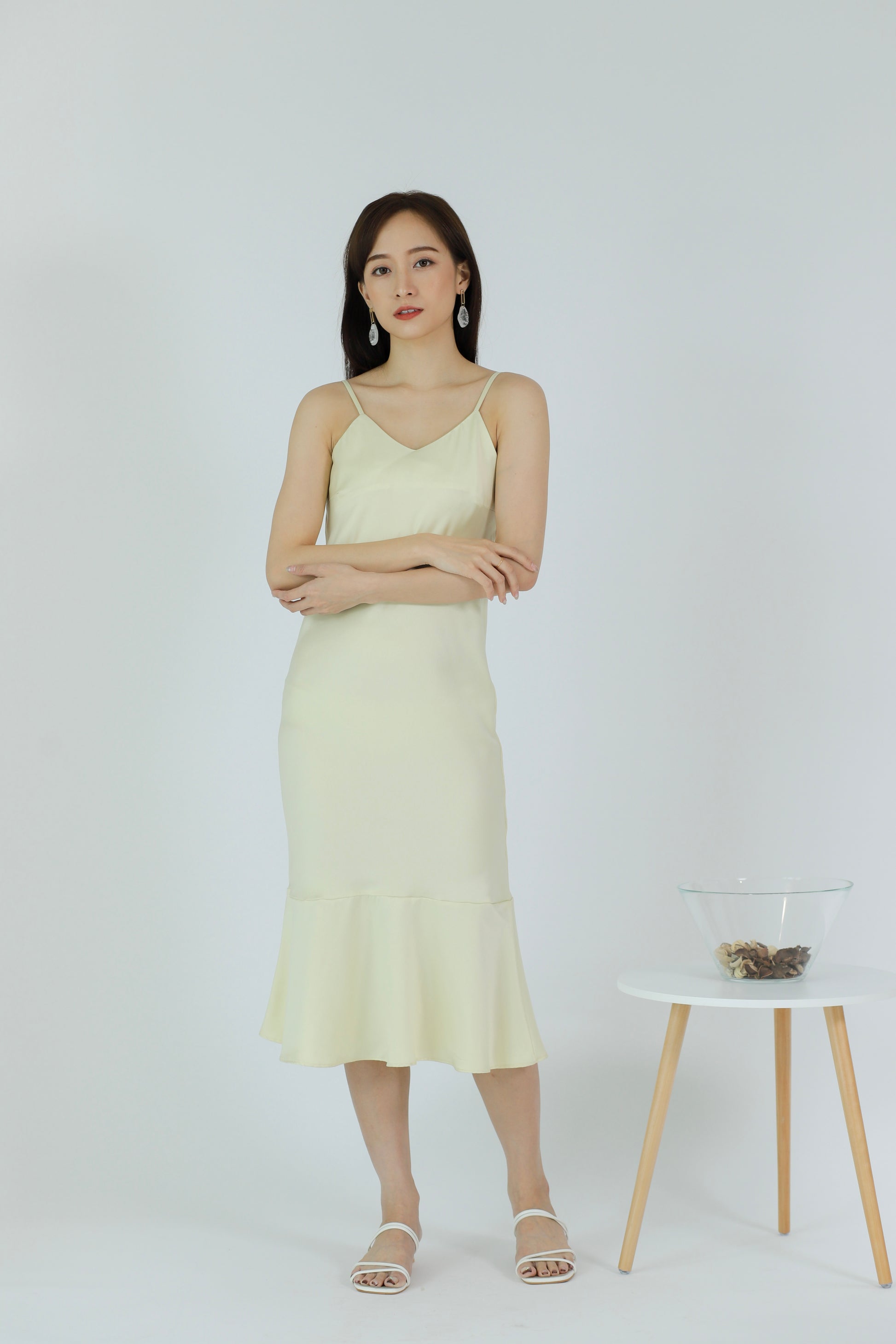 Oliviarose Satin Slip Dress - Cream