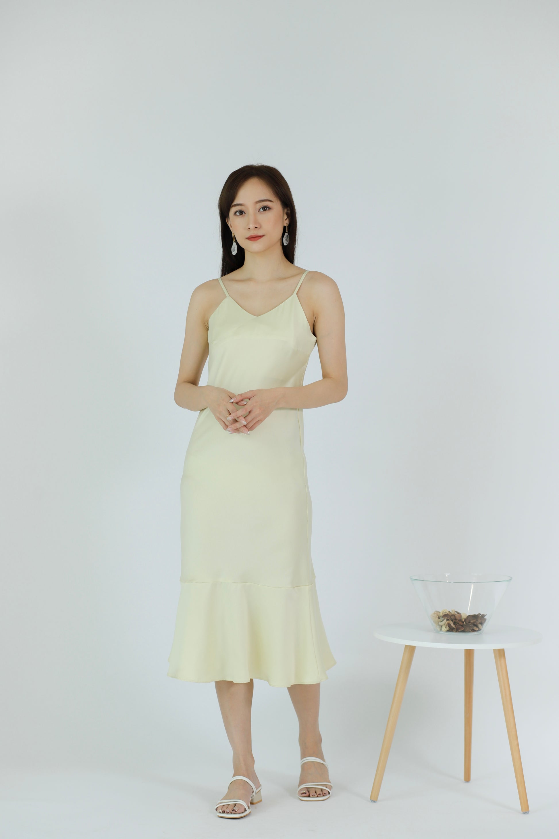 Oliviarose Satin Slip Dress - Cream