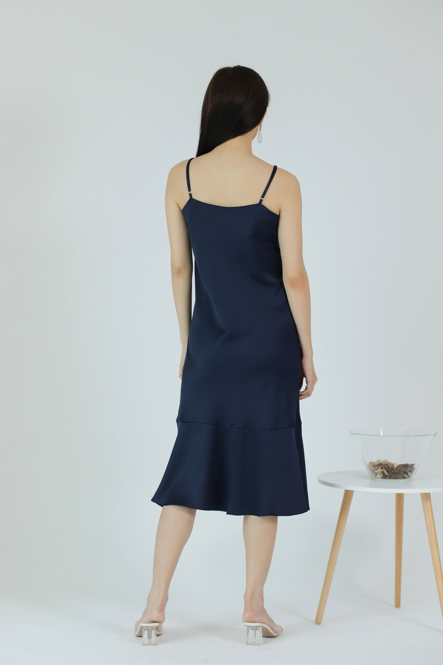 Oliviarose Satin Slip Dress - Navy