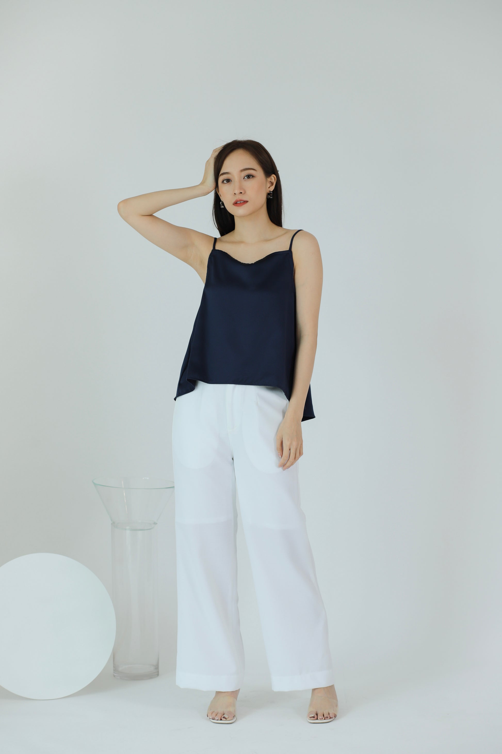 Myla Square Neck Top - Navy