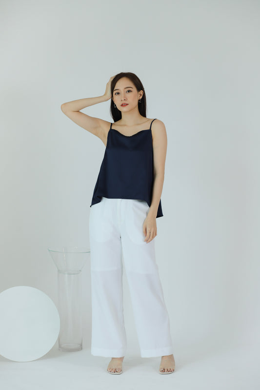 Myla Square Neck Top - Navy
