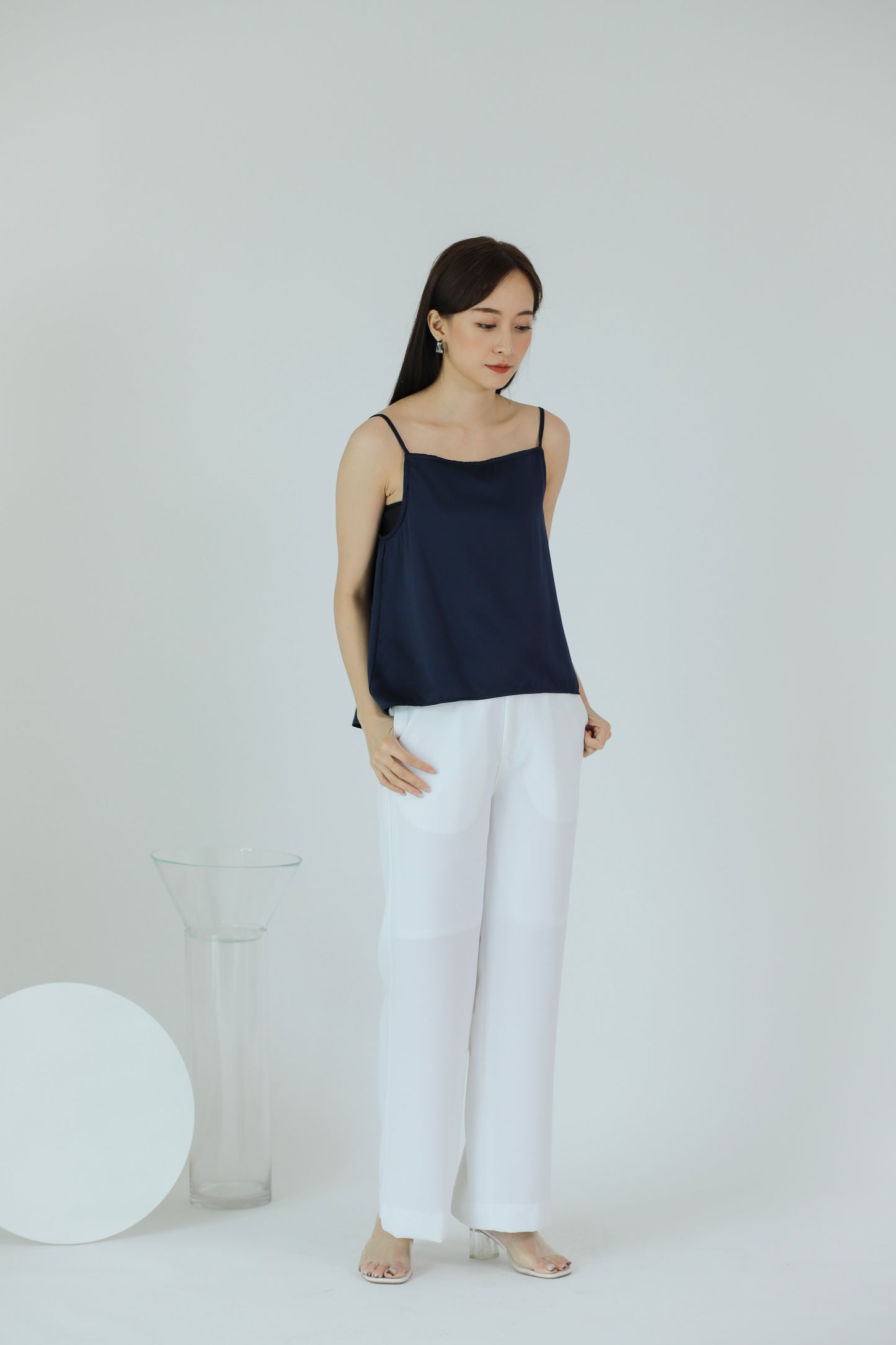 Myla Square Neck Top - Navy