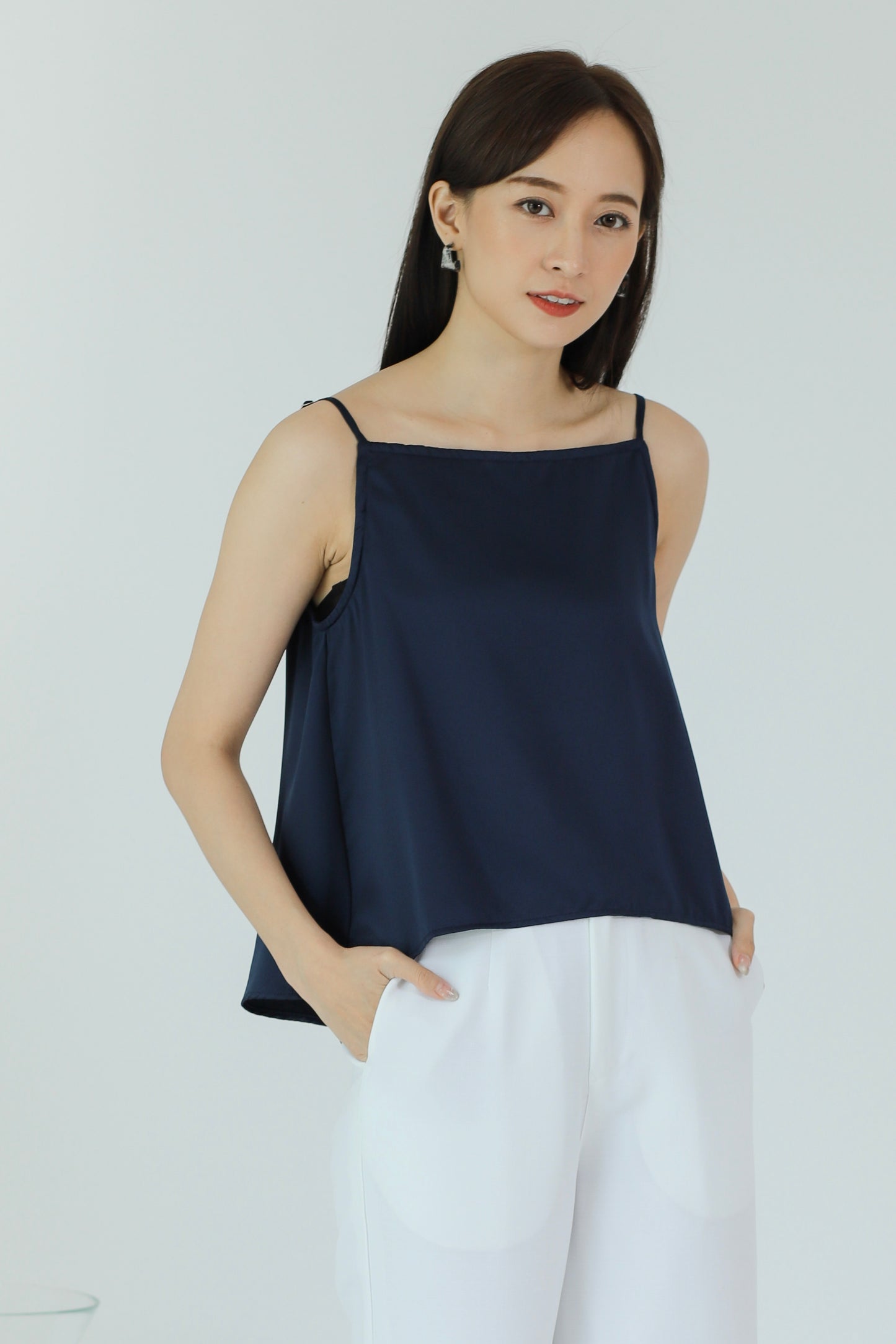 Myla Square Neck Top - Navy