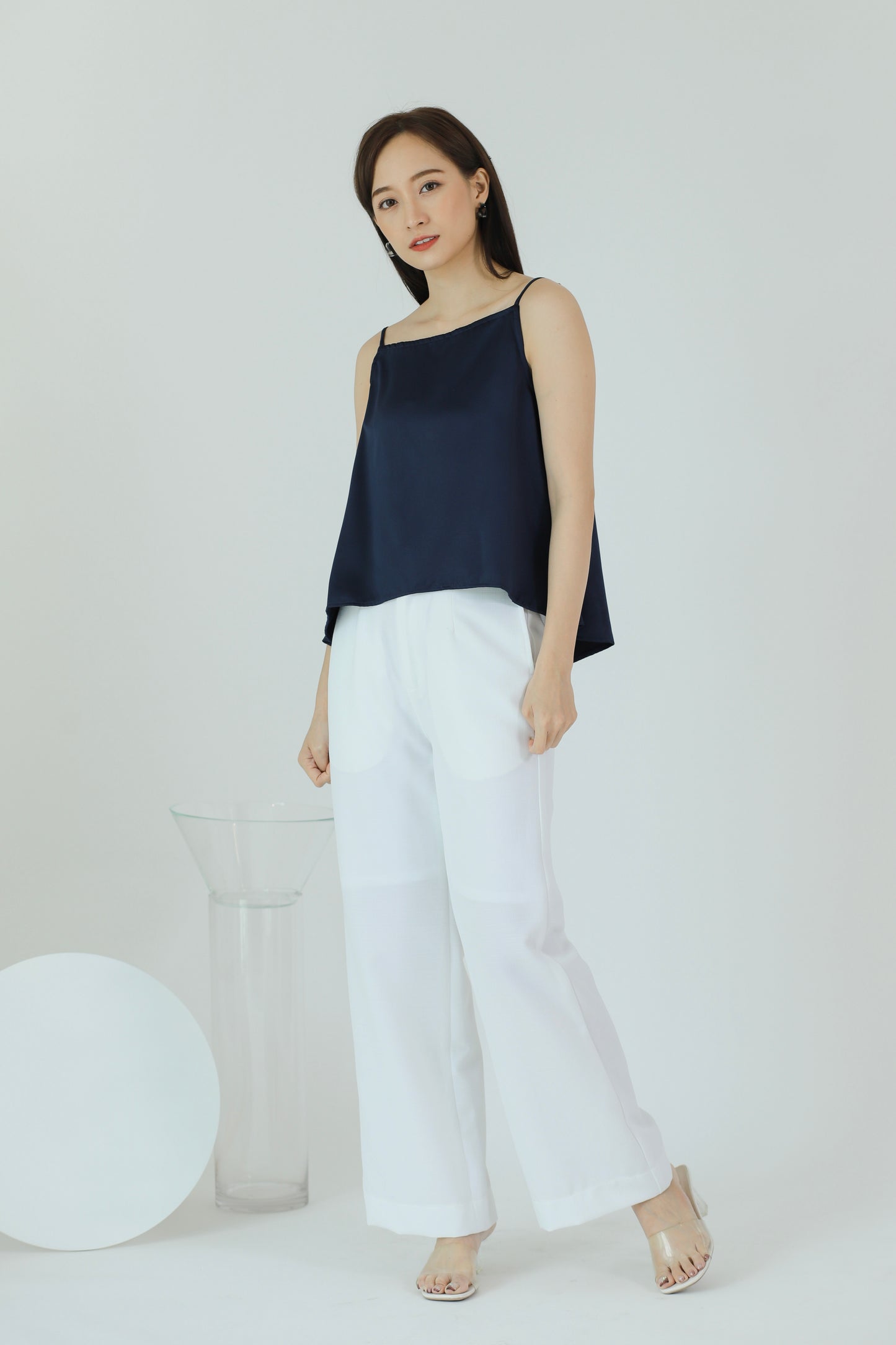 Myla Square Neck Top - Navy
