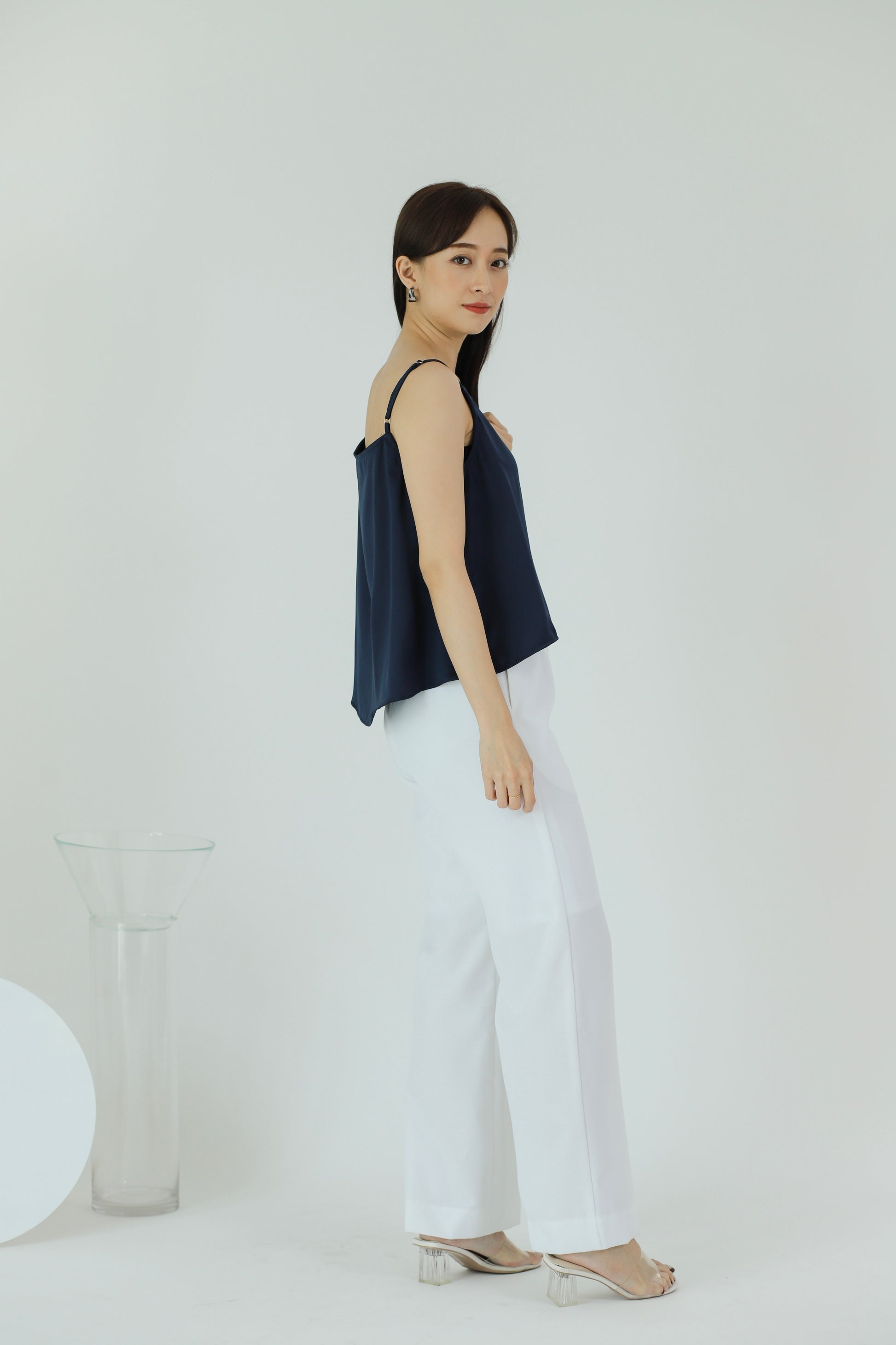 Myla Square Neck Top - Navy