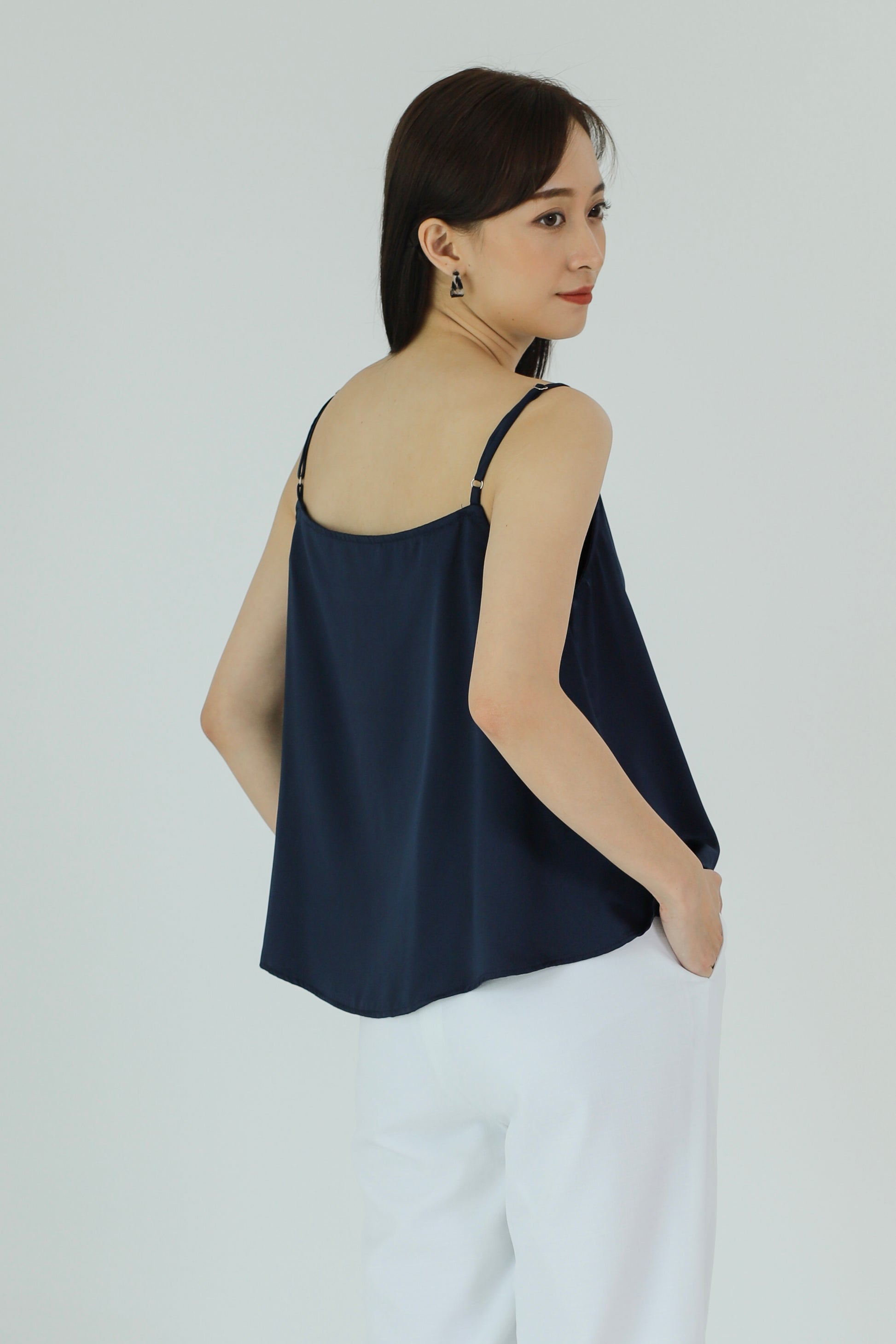 Myla Square Neck Top - Navy