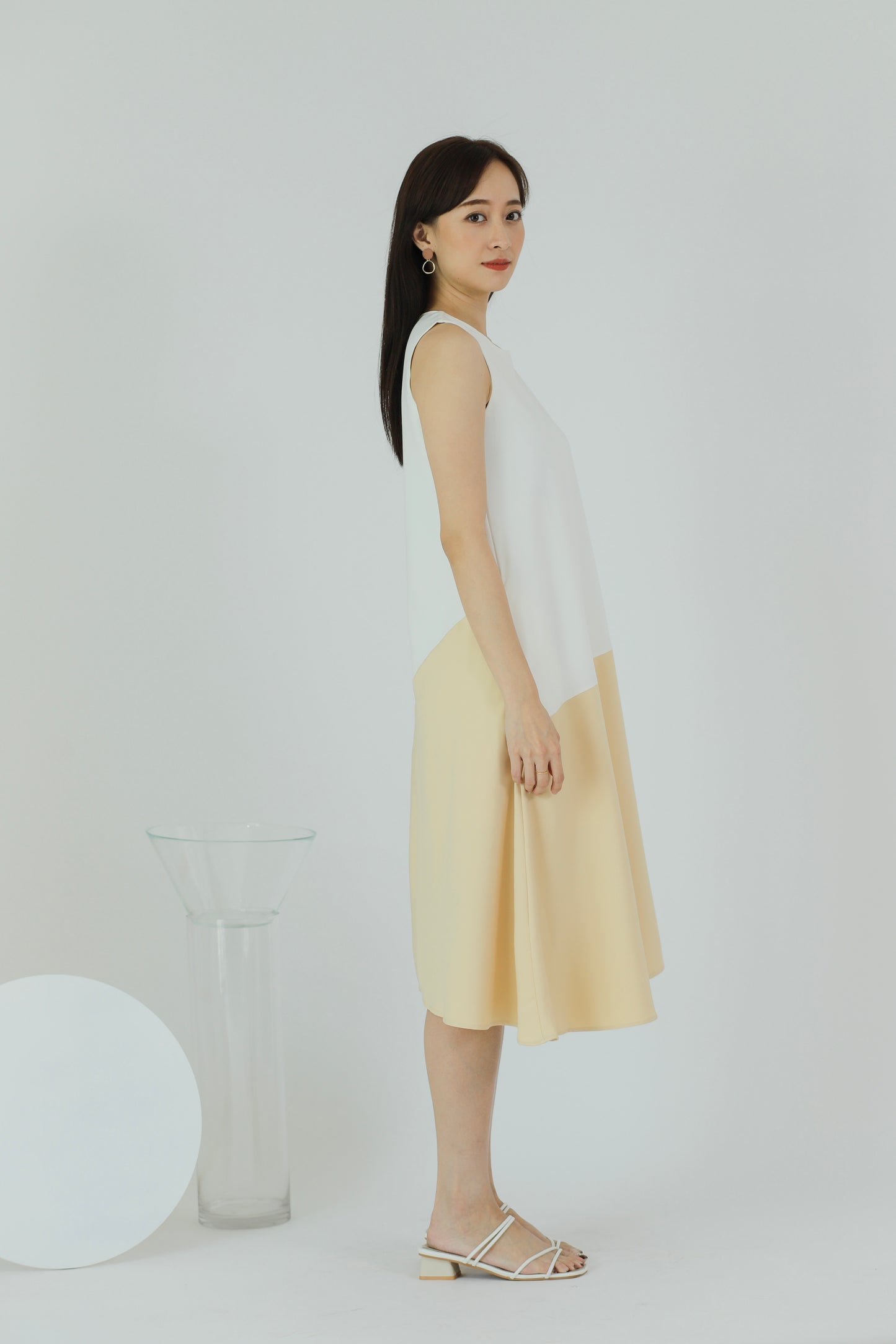 Fayre Colour Block Dress - Ivory