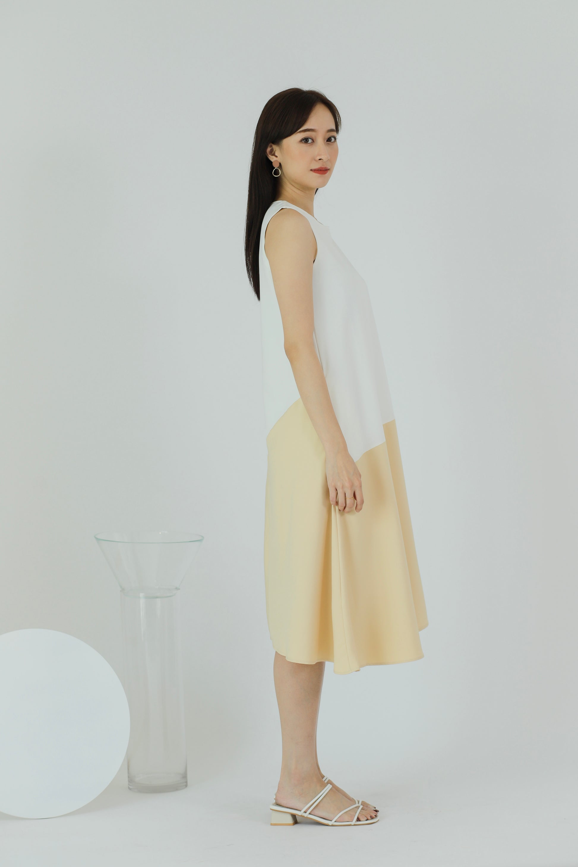 Fayre Colour Block Dress - Ivory