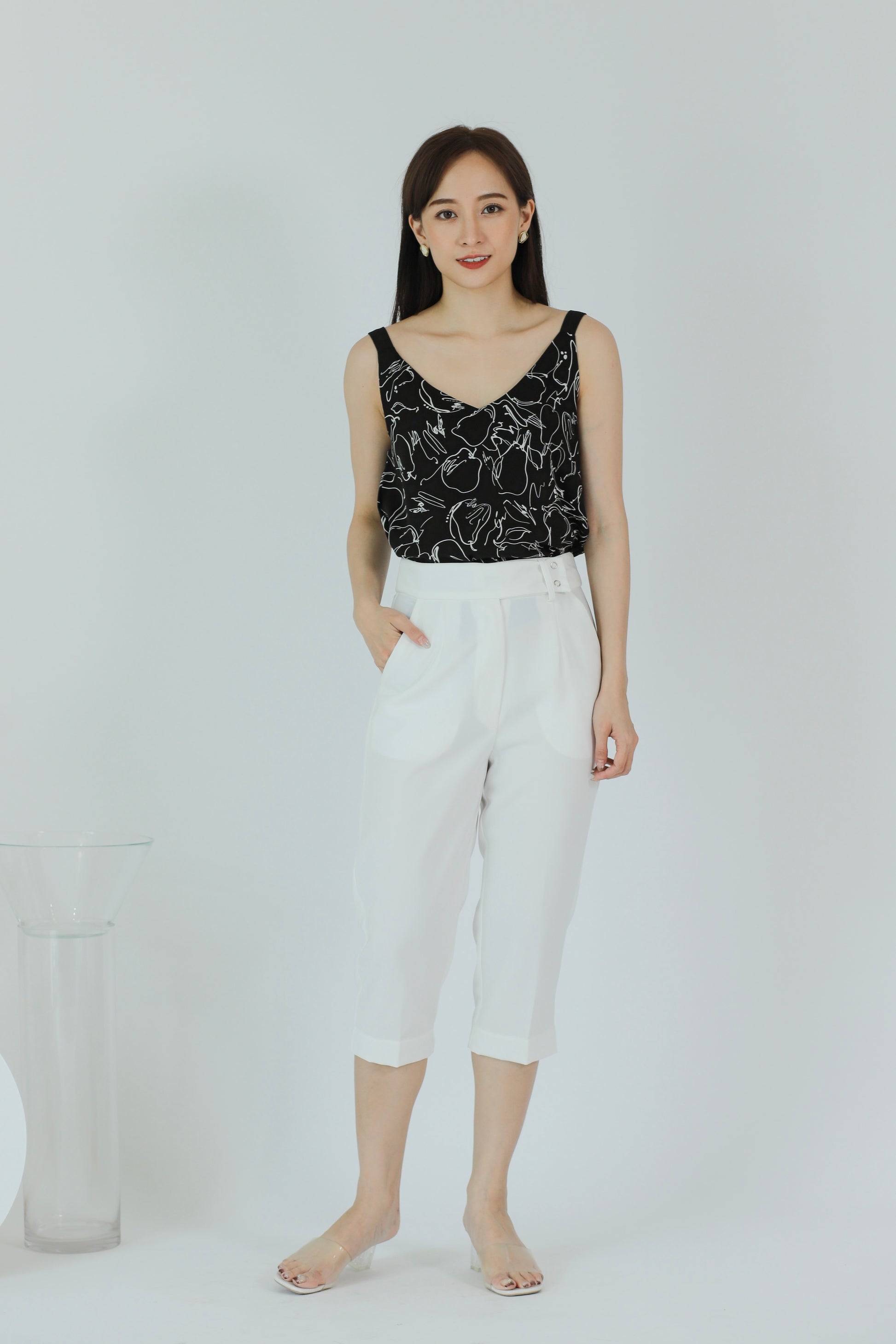 Lilybelle Print Top - Black