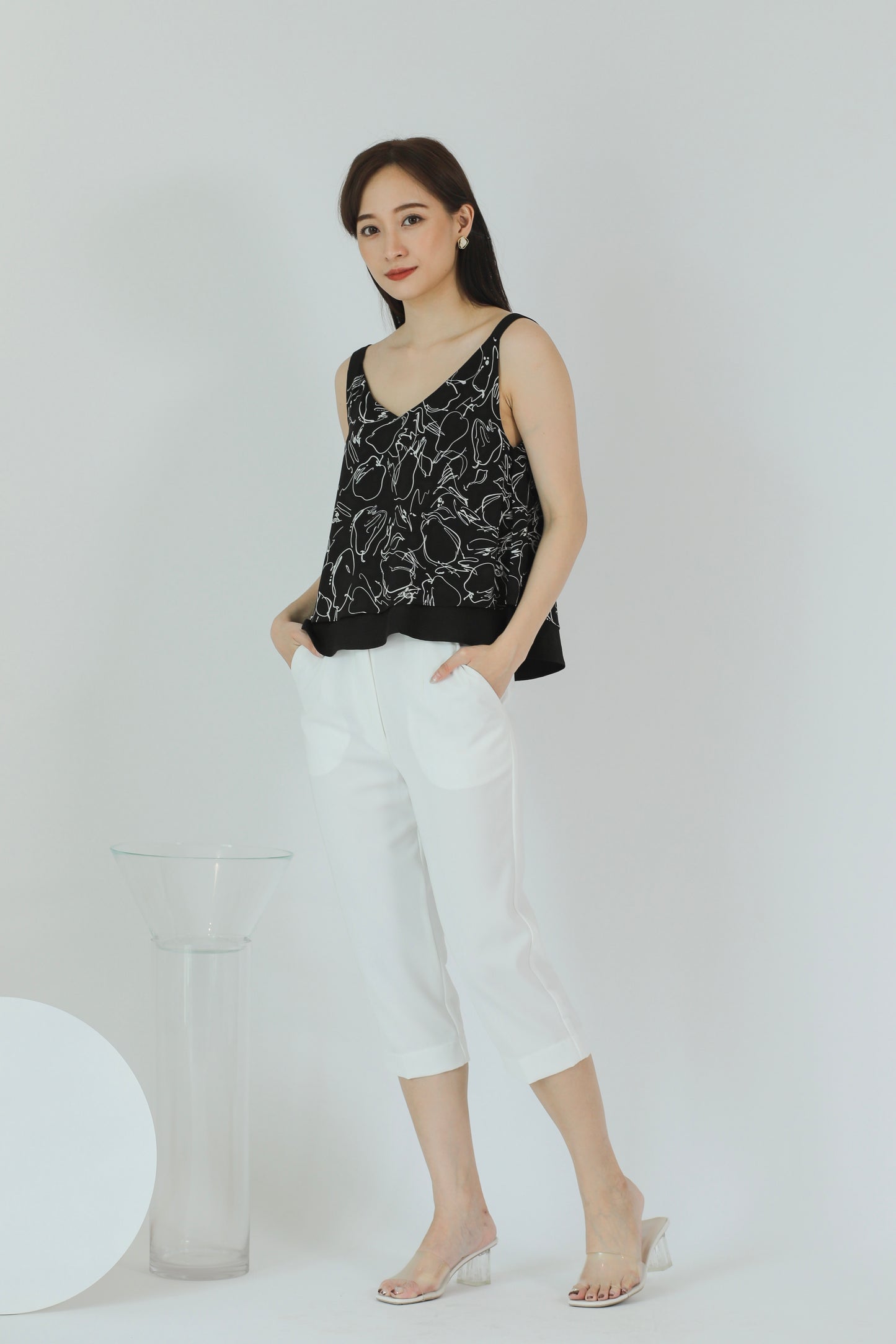 Lilybelle Print Top - Black