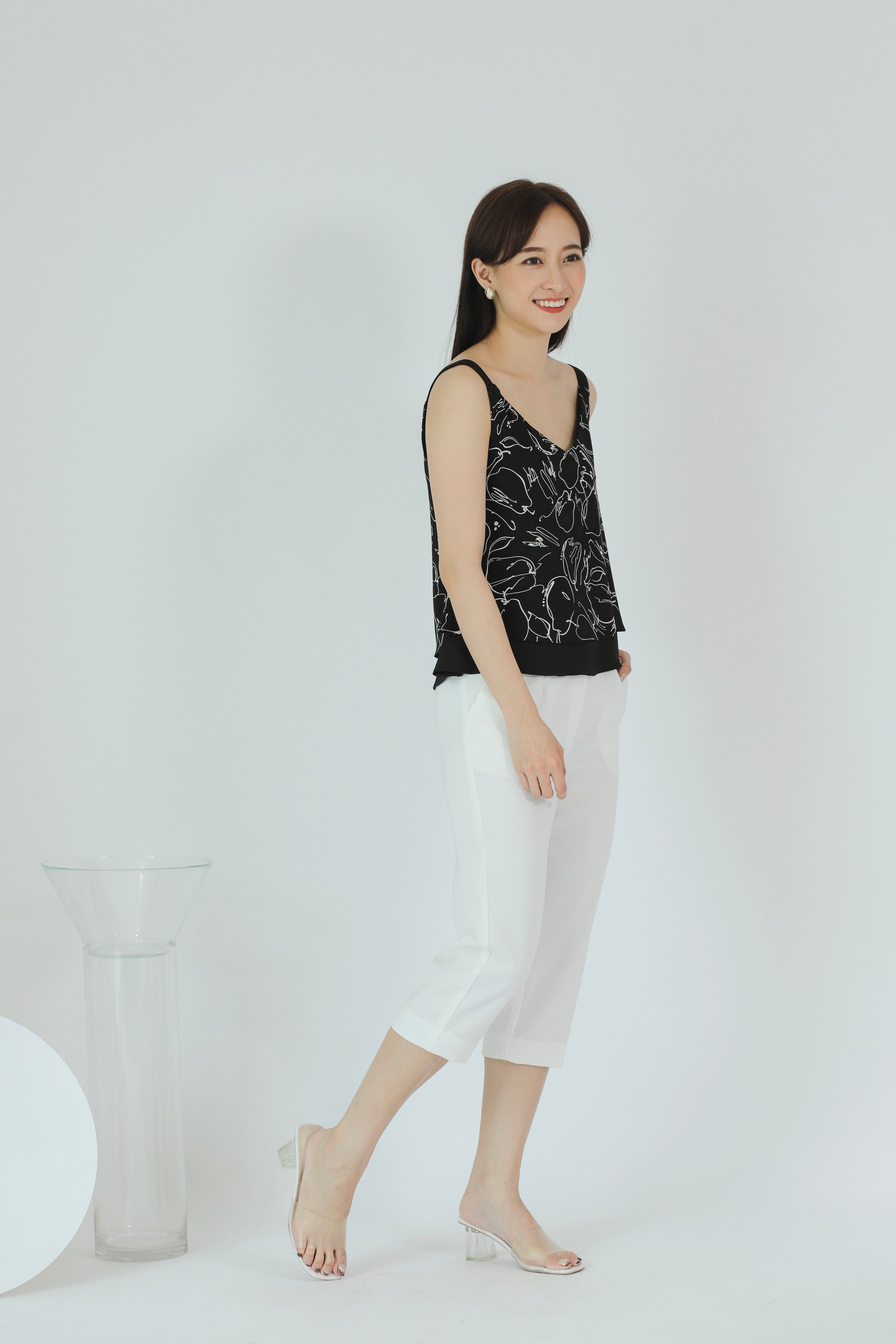 Lilybelle Print Top - Black