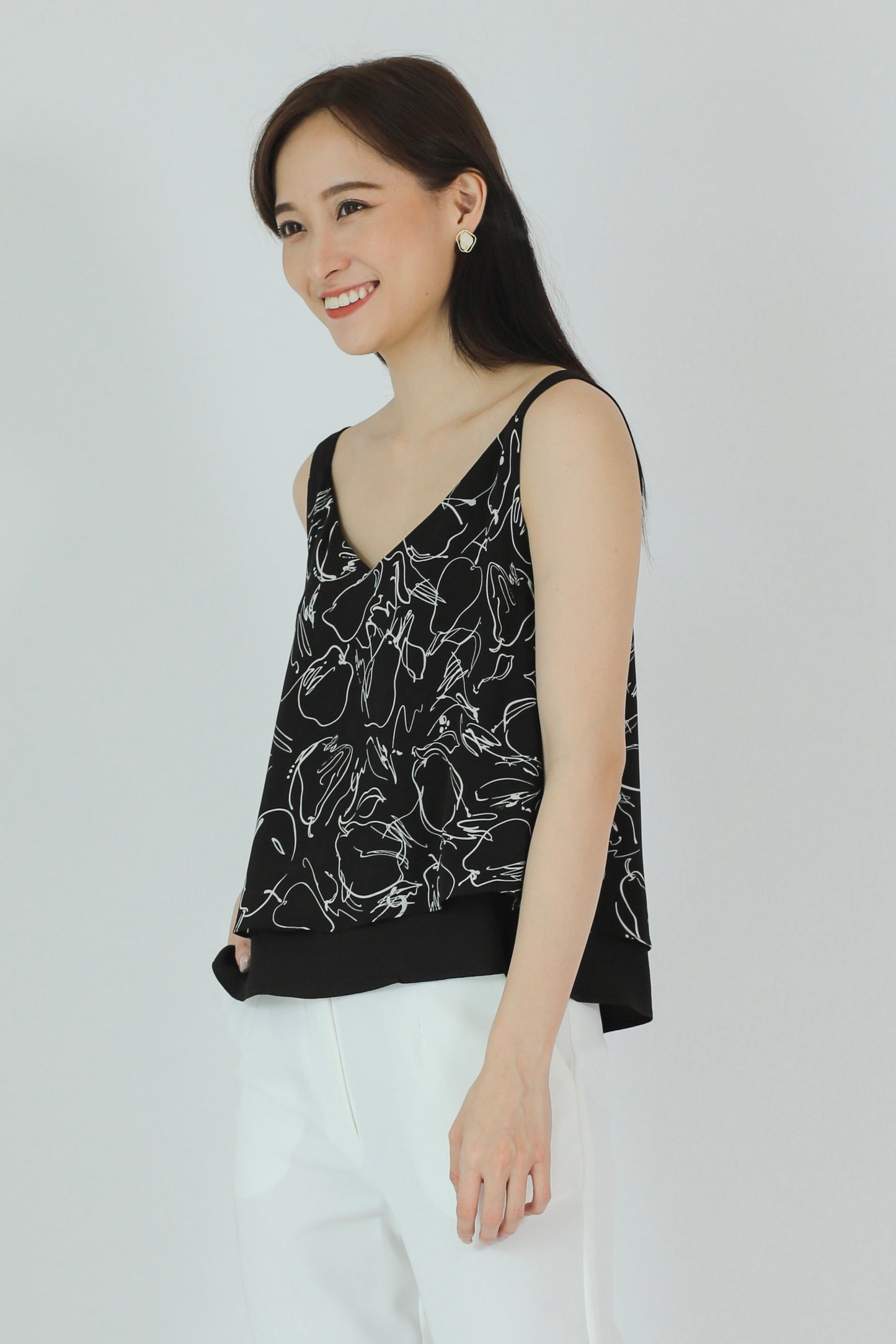 Lilybelle Print Top - Black