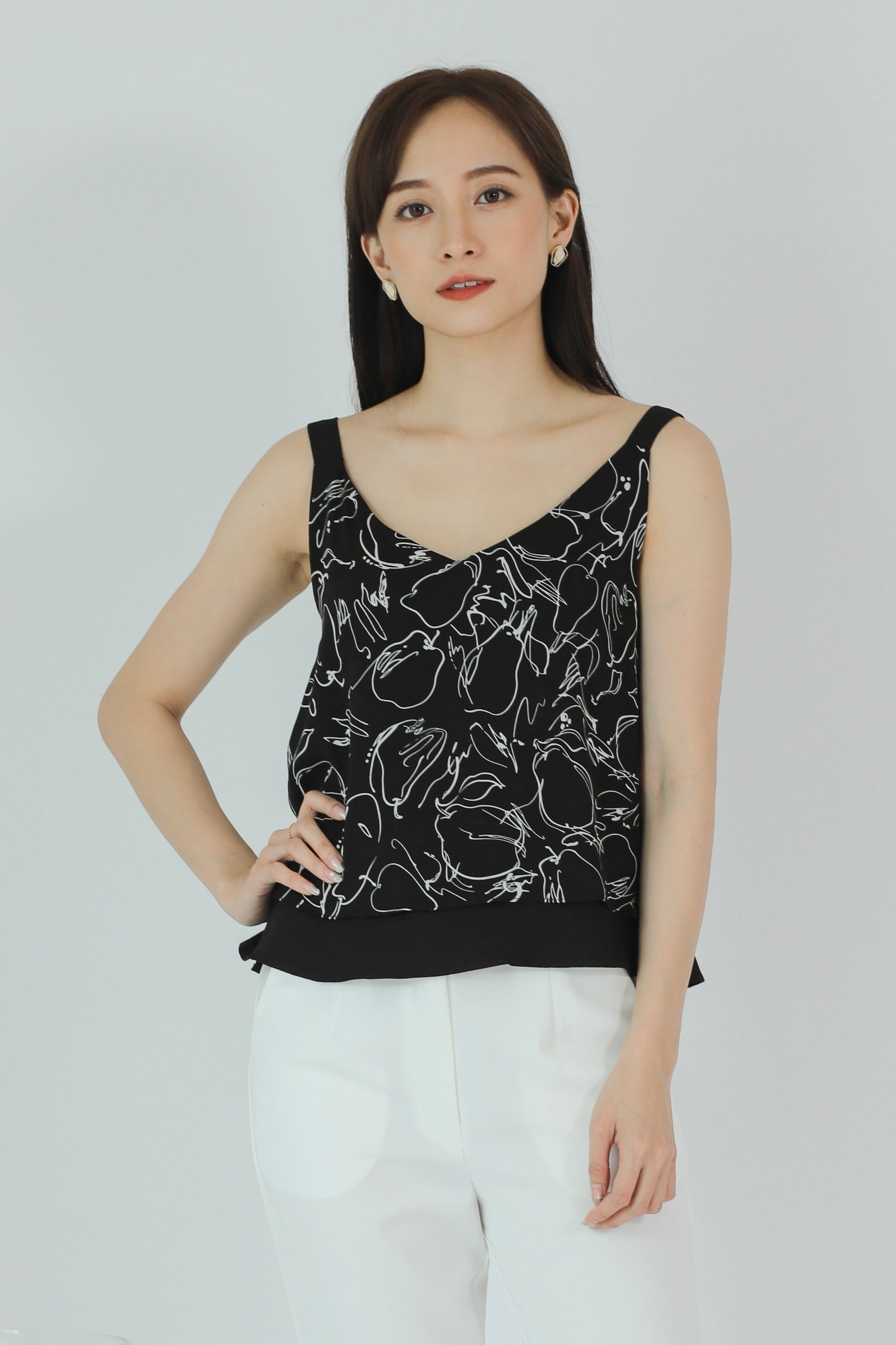 Lilybelle Print Top - Black