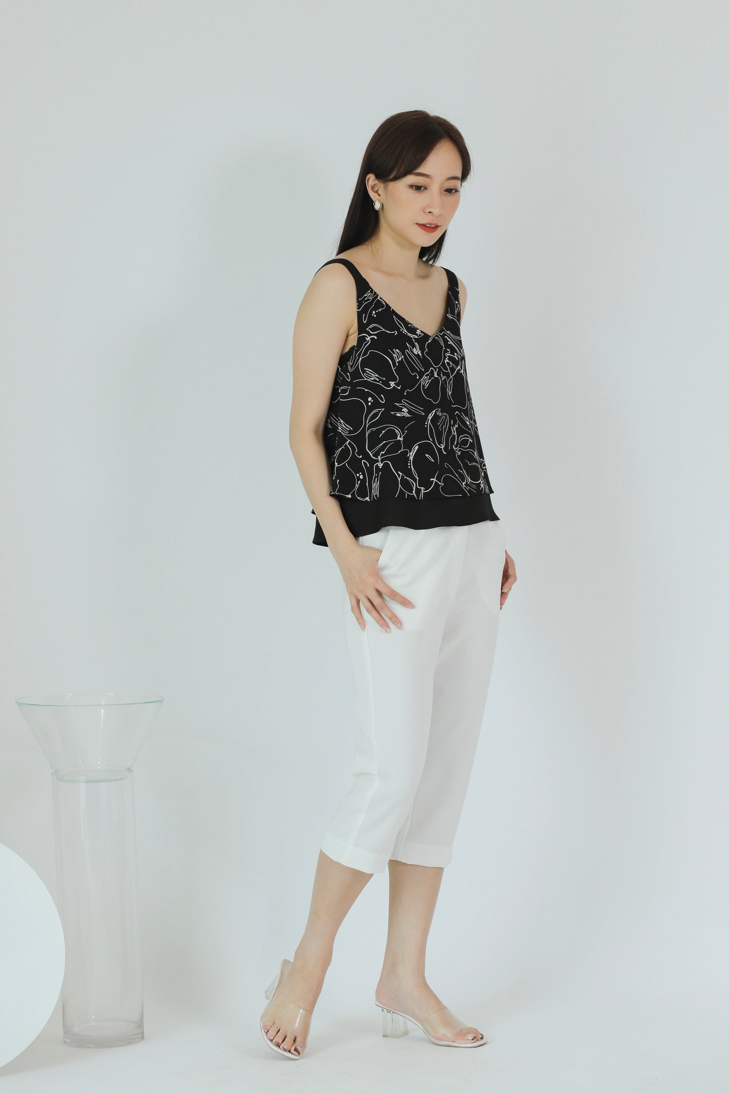 Lilybelle Print Top - Black