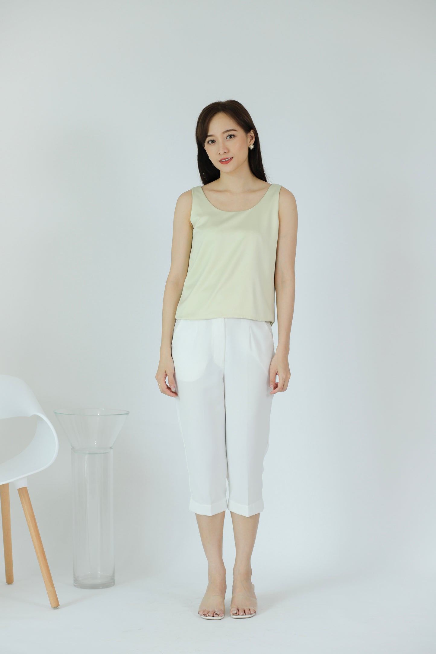 Zaira Scoop Neck Top - Cream
