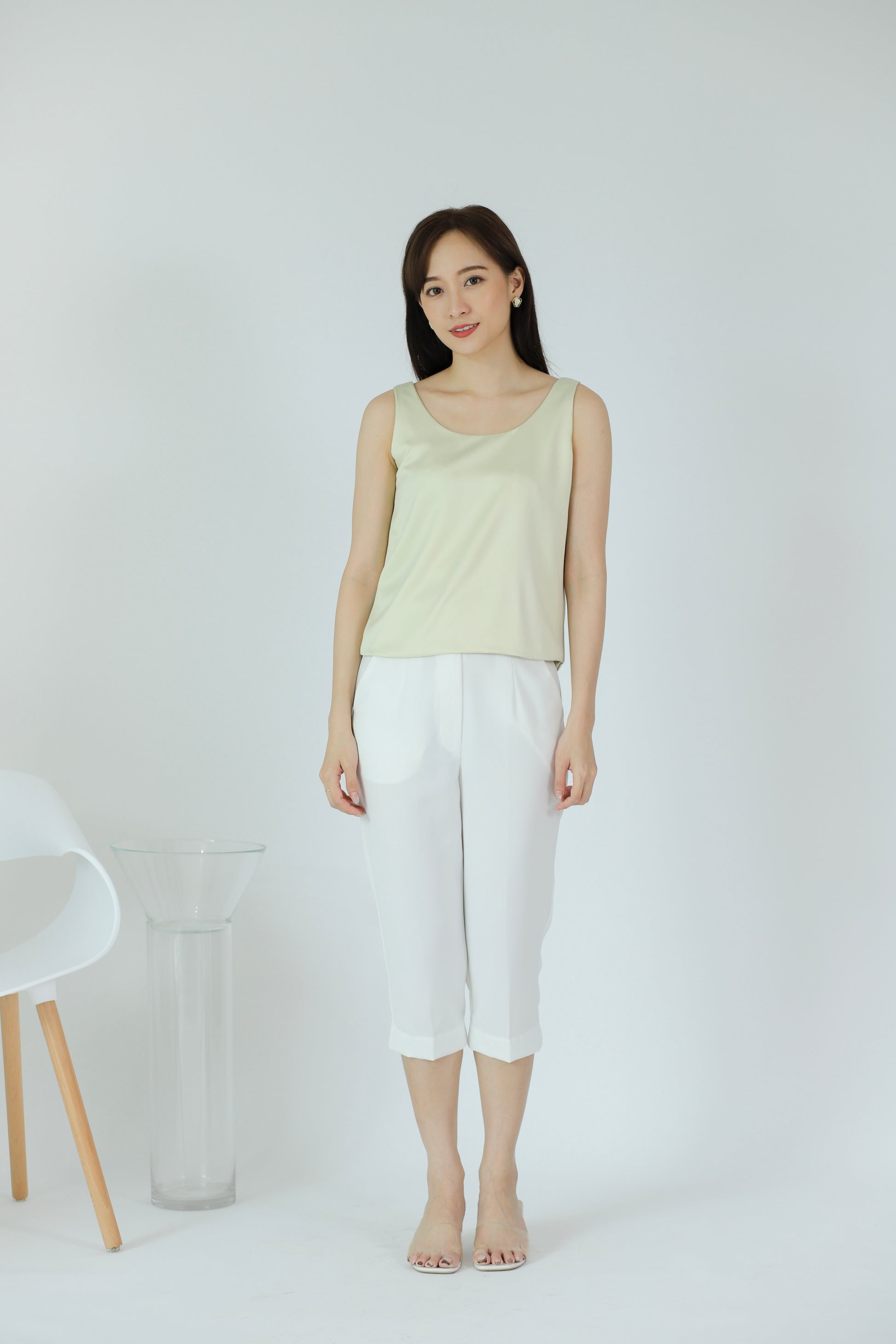 Zaira Scoop Neck Top - Cream