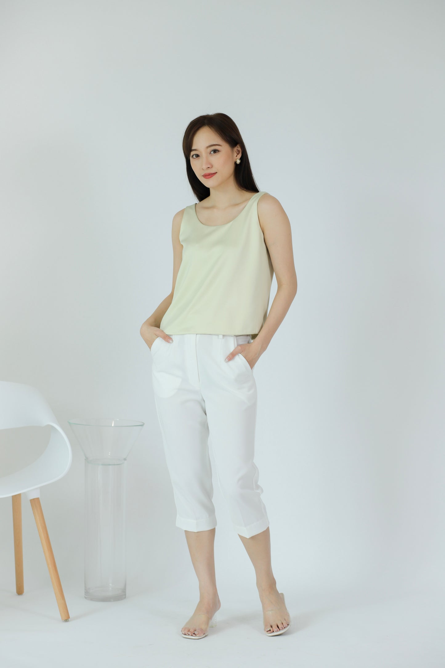 Zaira Scoop Neck Top - Cream