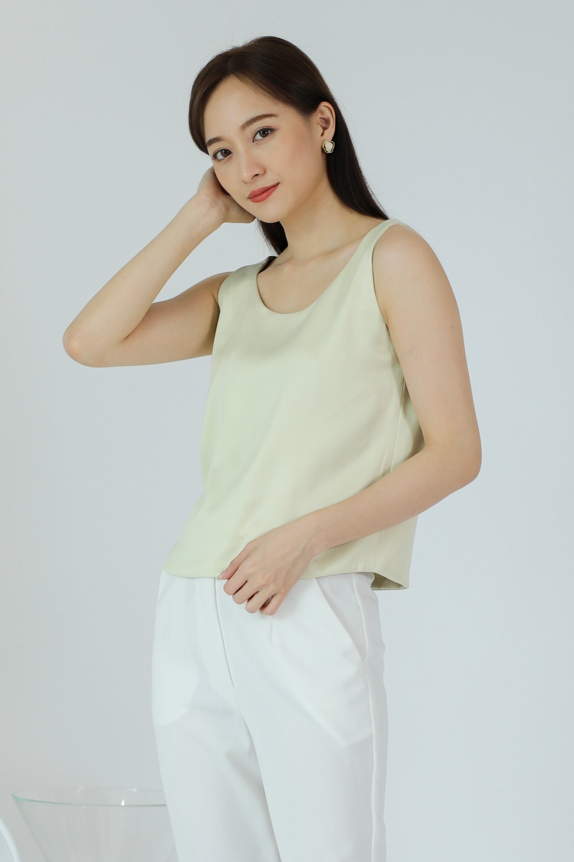 Zaira Scoop Neck Top - Cream