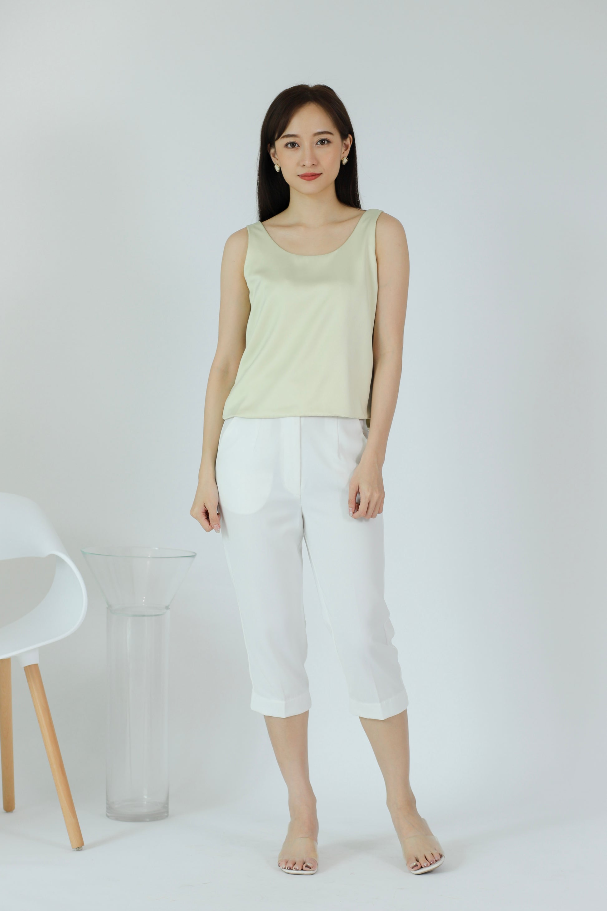 Zaira Scoop Neck Top - Cream