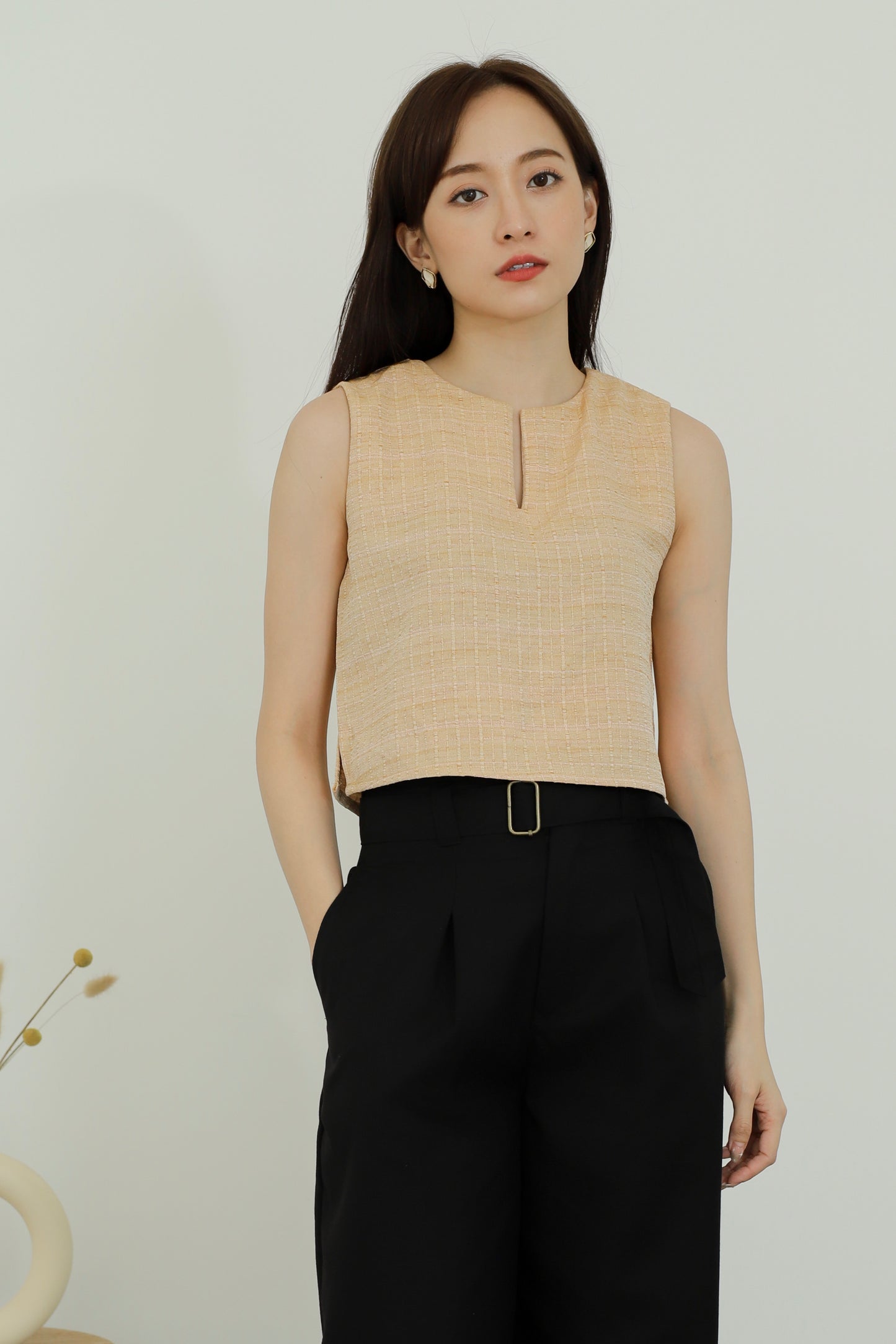 Camila Slit Cropped Top - Orange