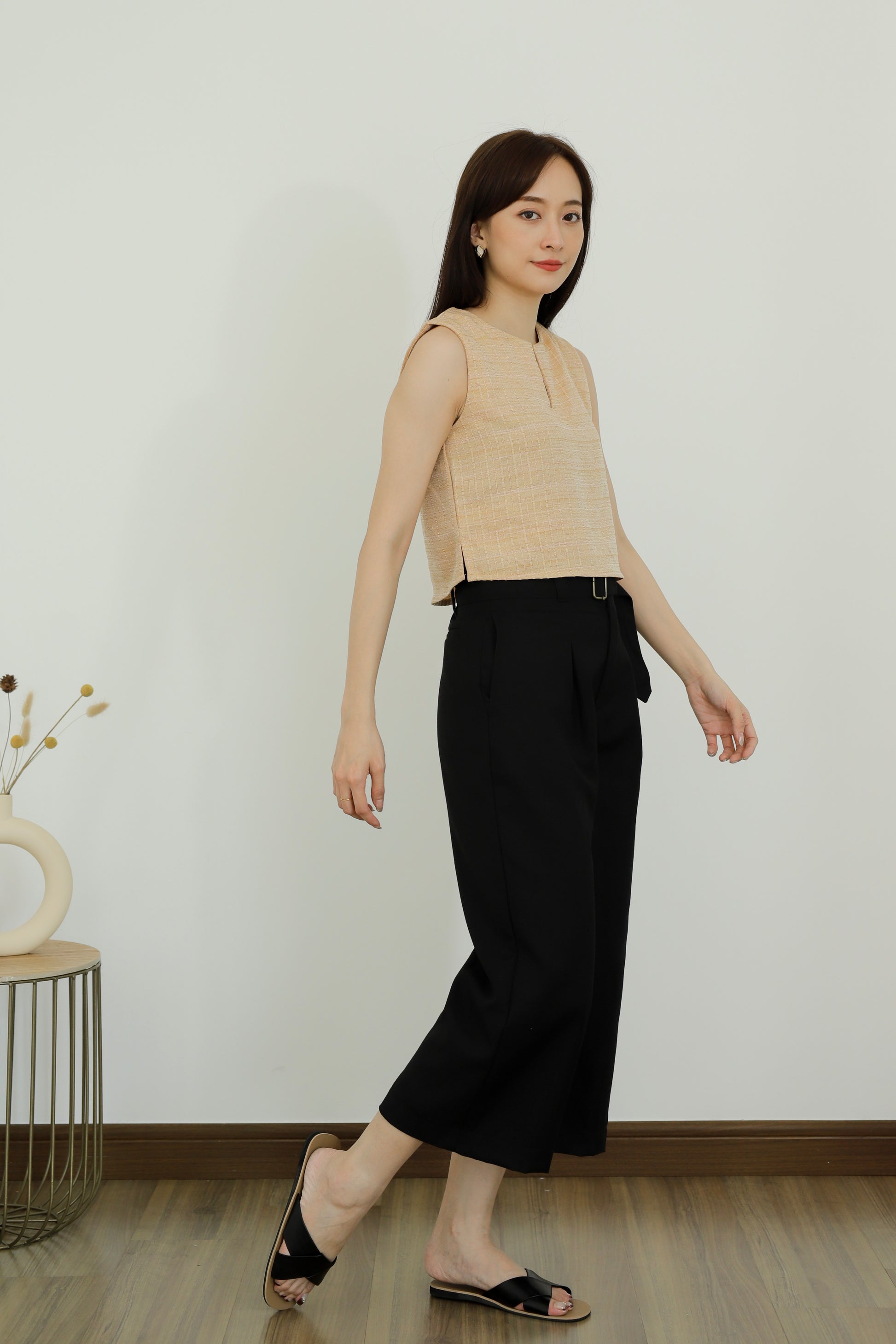 Camila Slit Cropped Top - Orange
