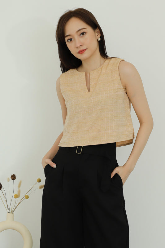 Camila Slit Cropped Top - Orange