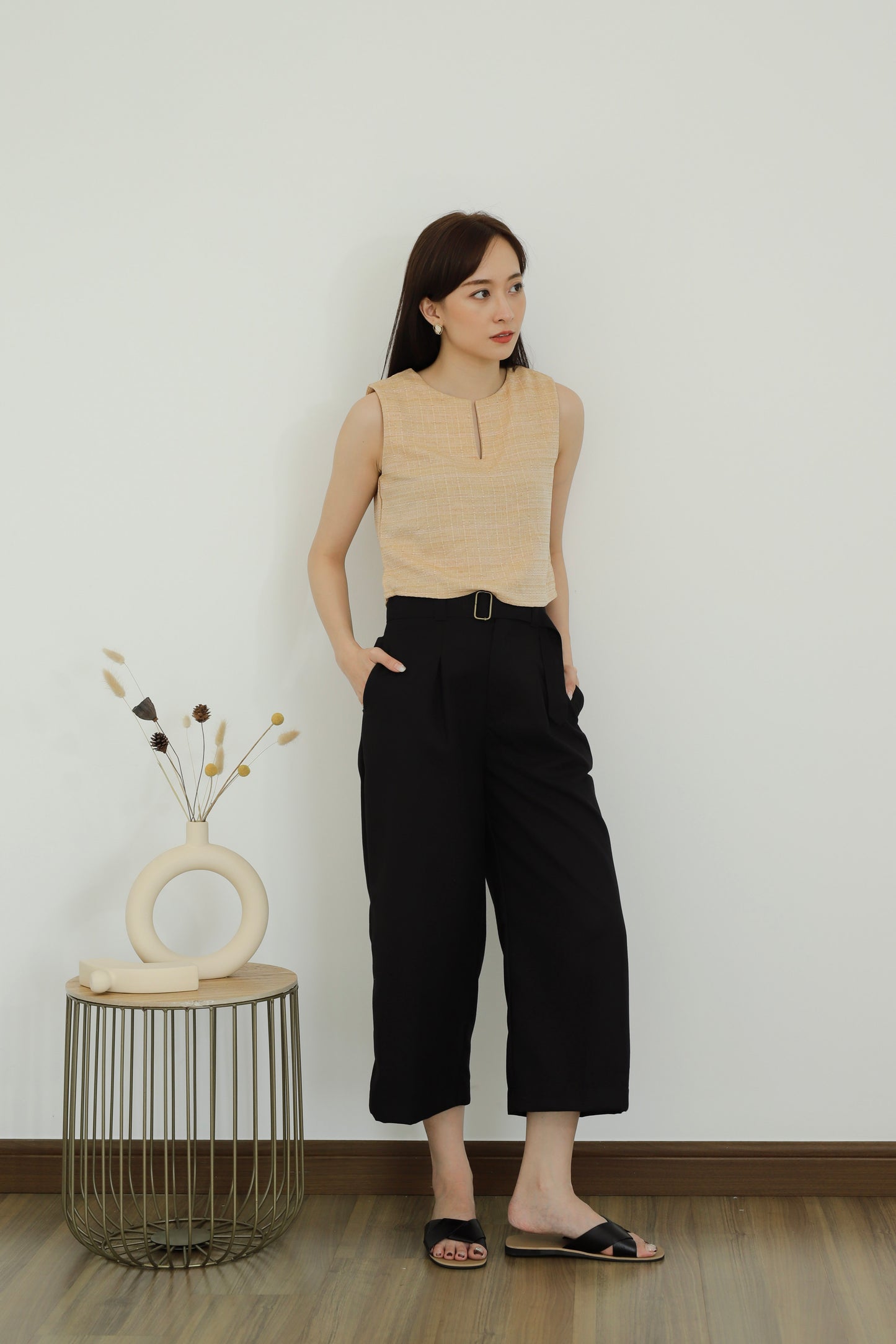 Camila Slit Cropped Top - Orange