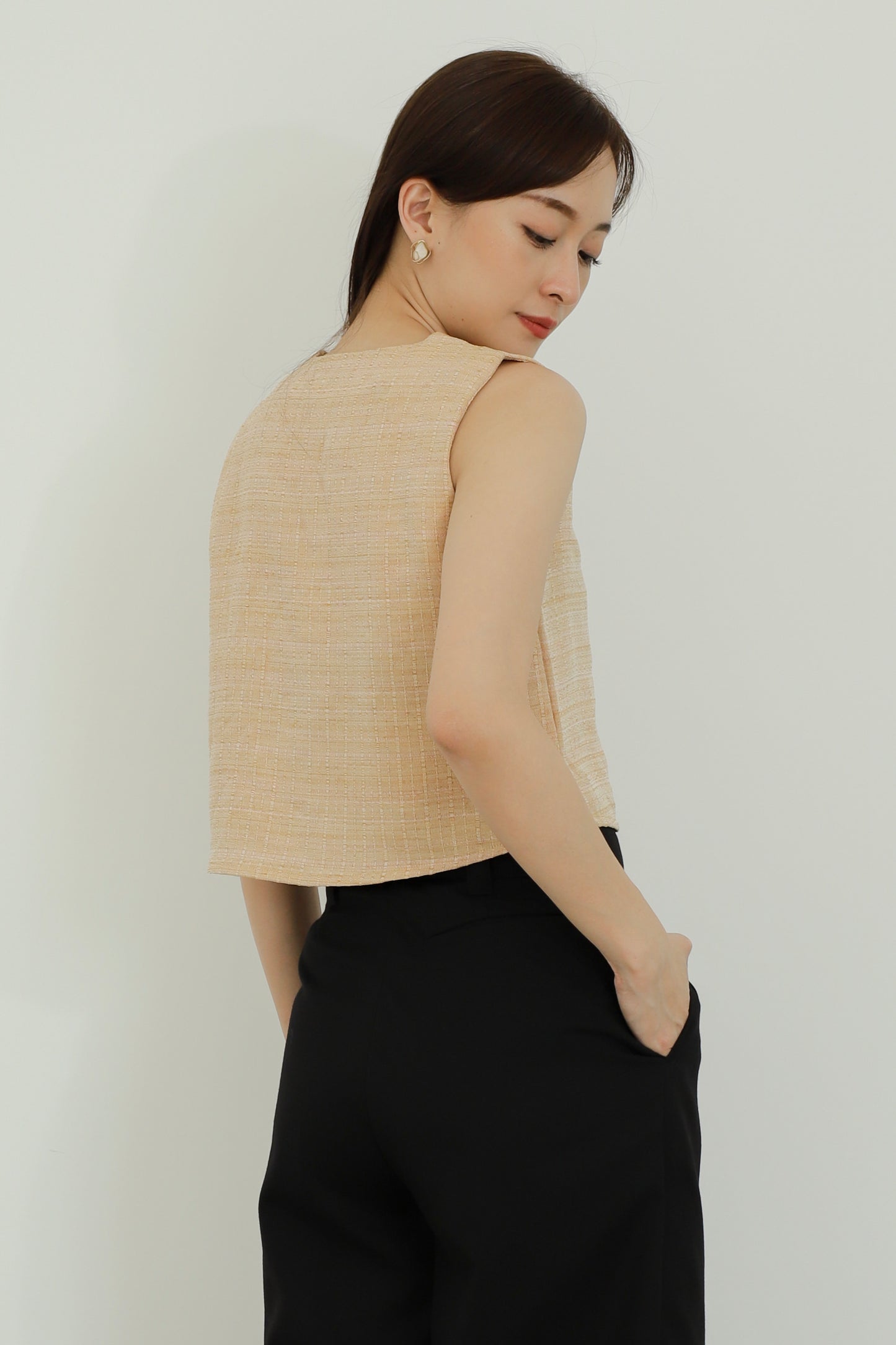 Camila Slit Cropped Top - Orange