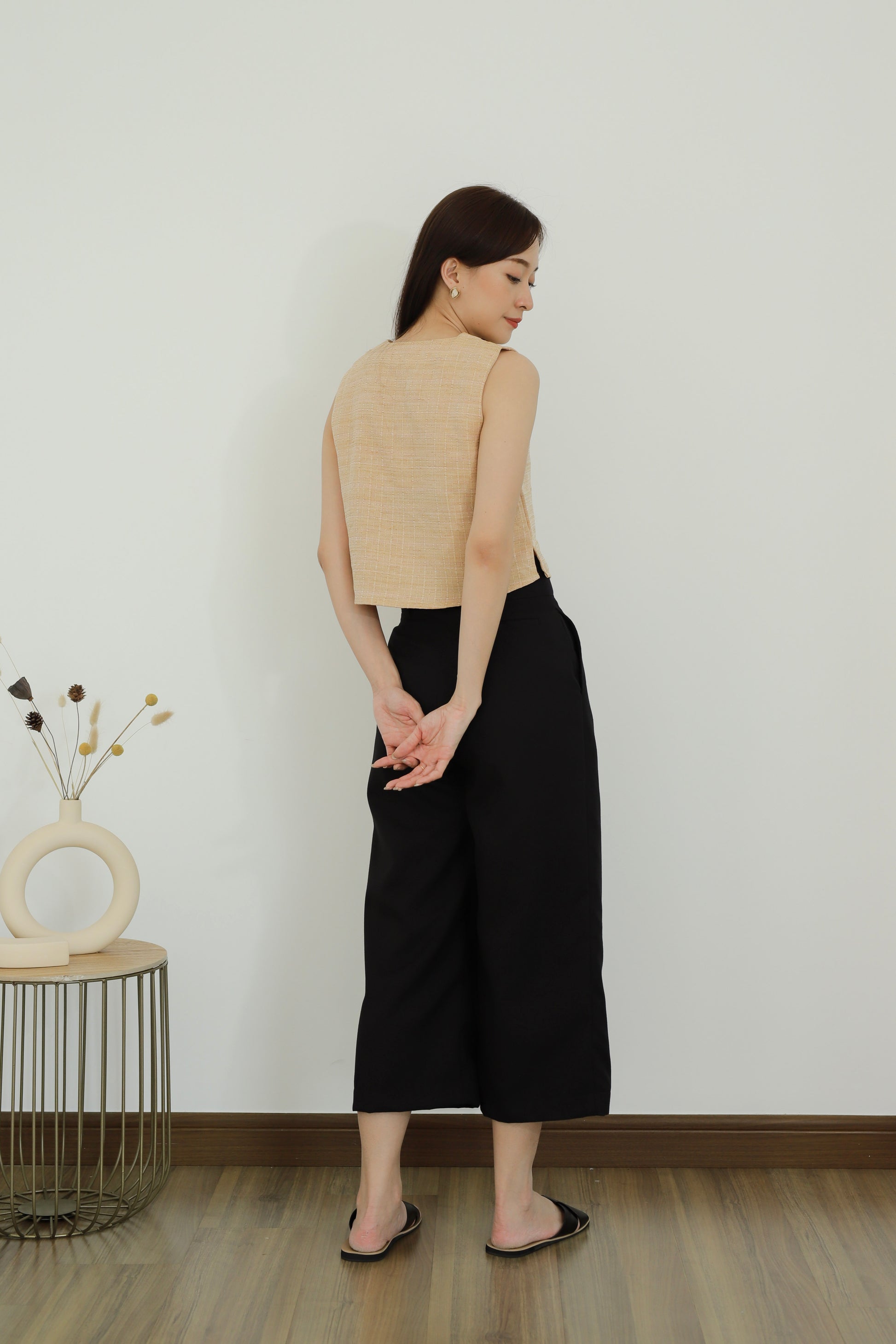 Camila Slit Cropped Top - Orange