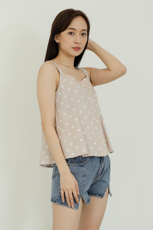 Saffron Button Blouse - Polka
