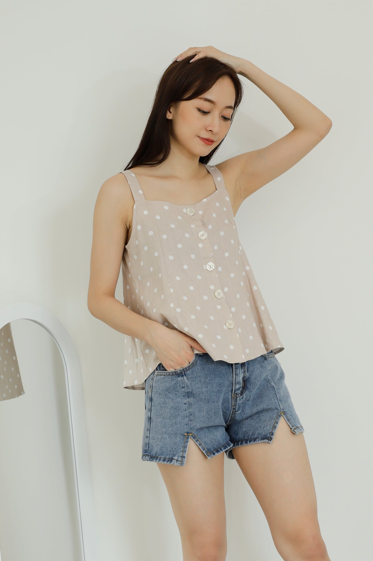Saffron Button Blouse - Polka