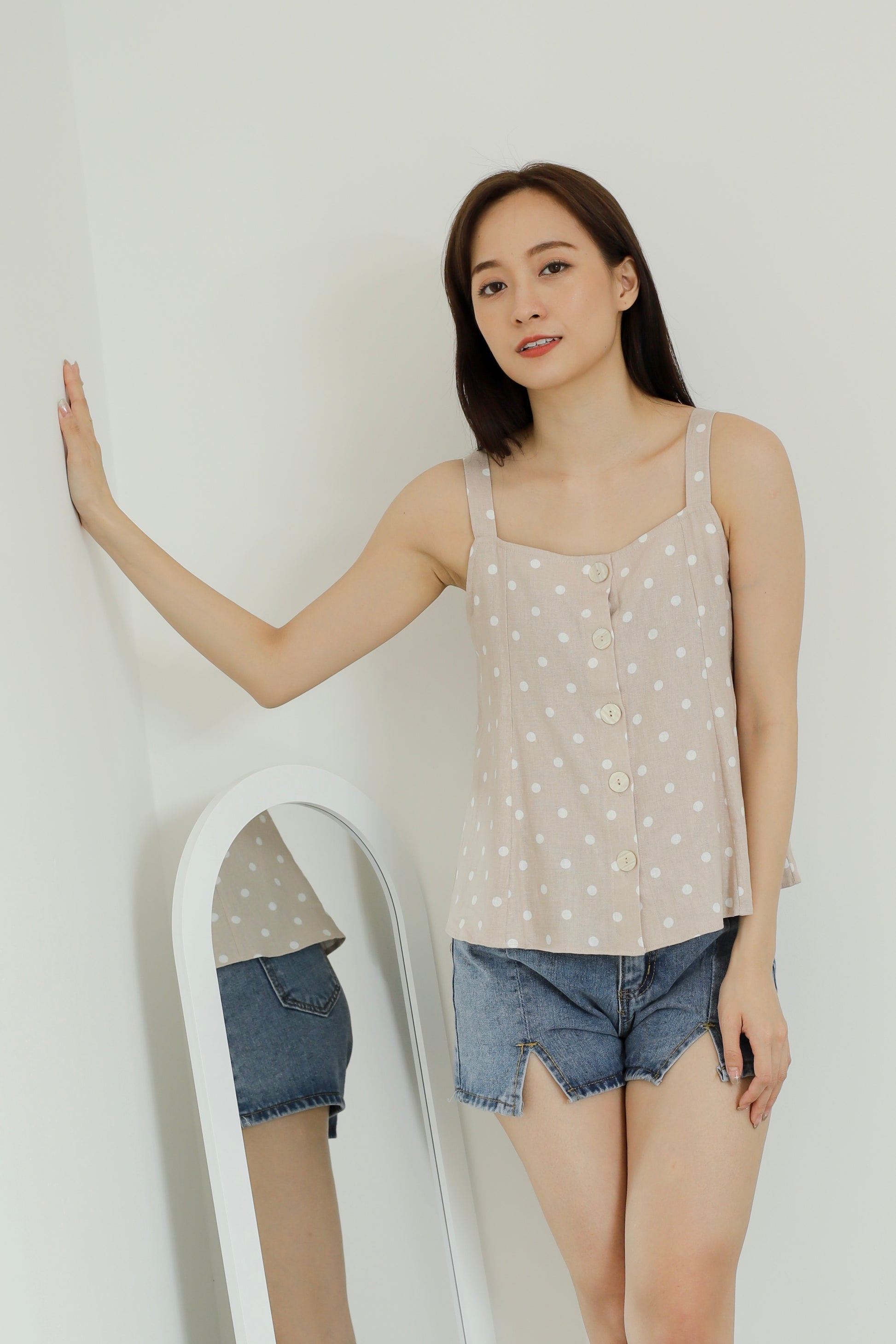 Saffron Button Blouse - Polka