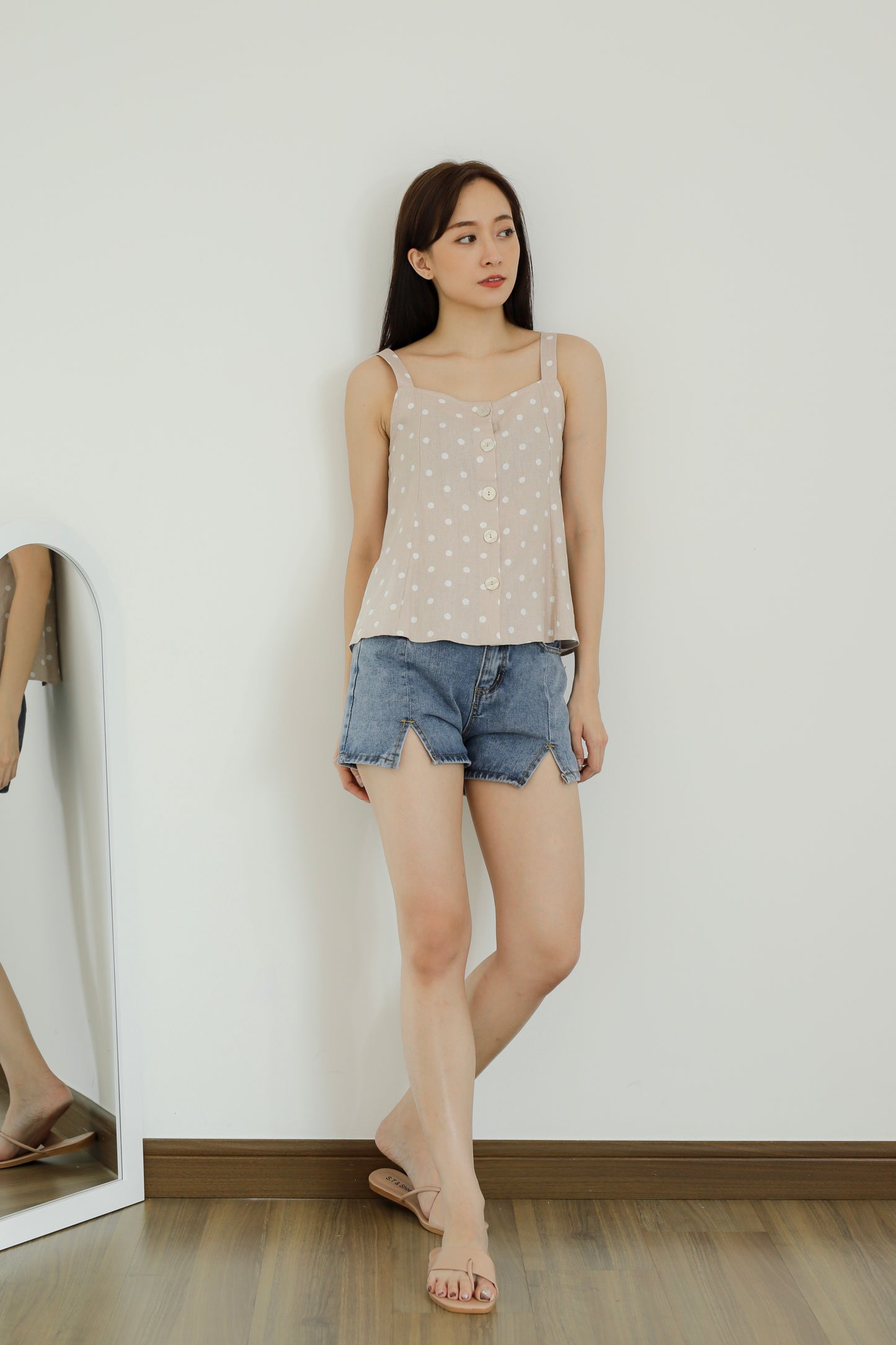 Saffron Button Blouse - Polka