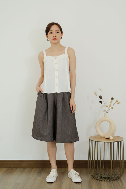 Saffron Button Blouse - White