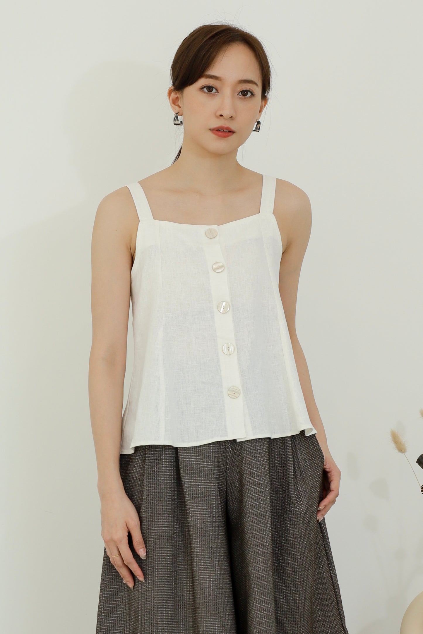 Saffron Button Blouse - White