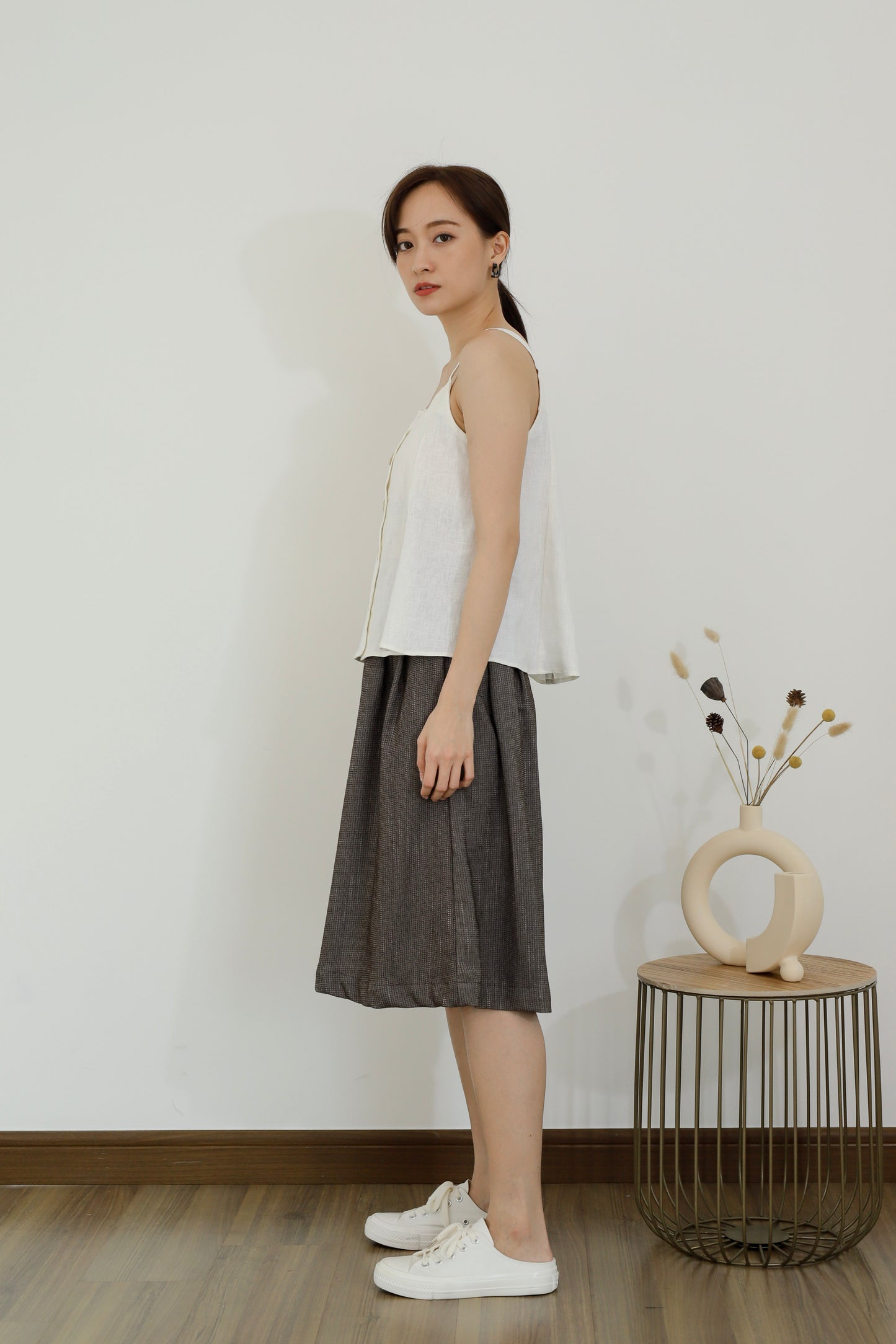Saffron Button Blouse - White