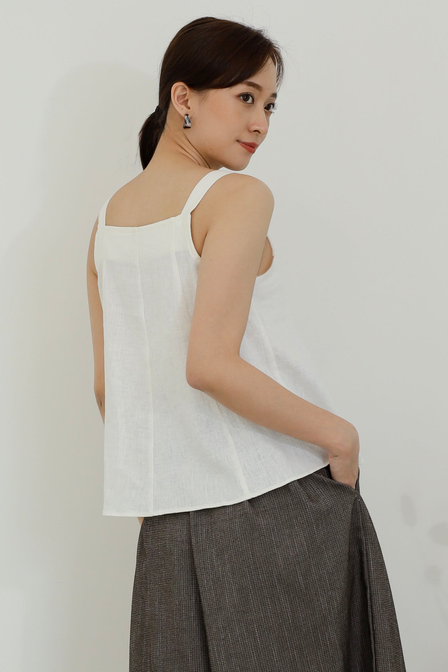 Saffron Button Blouse - White