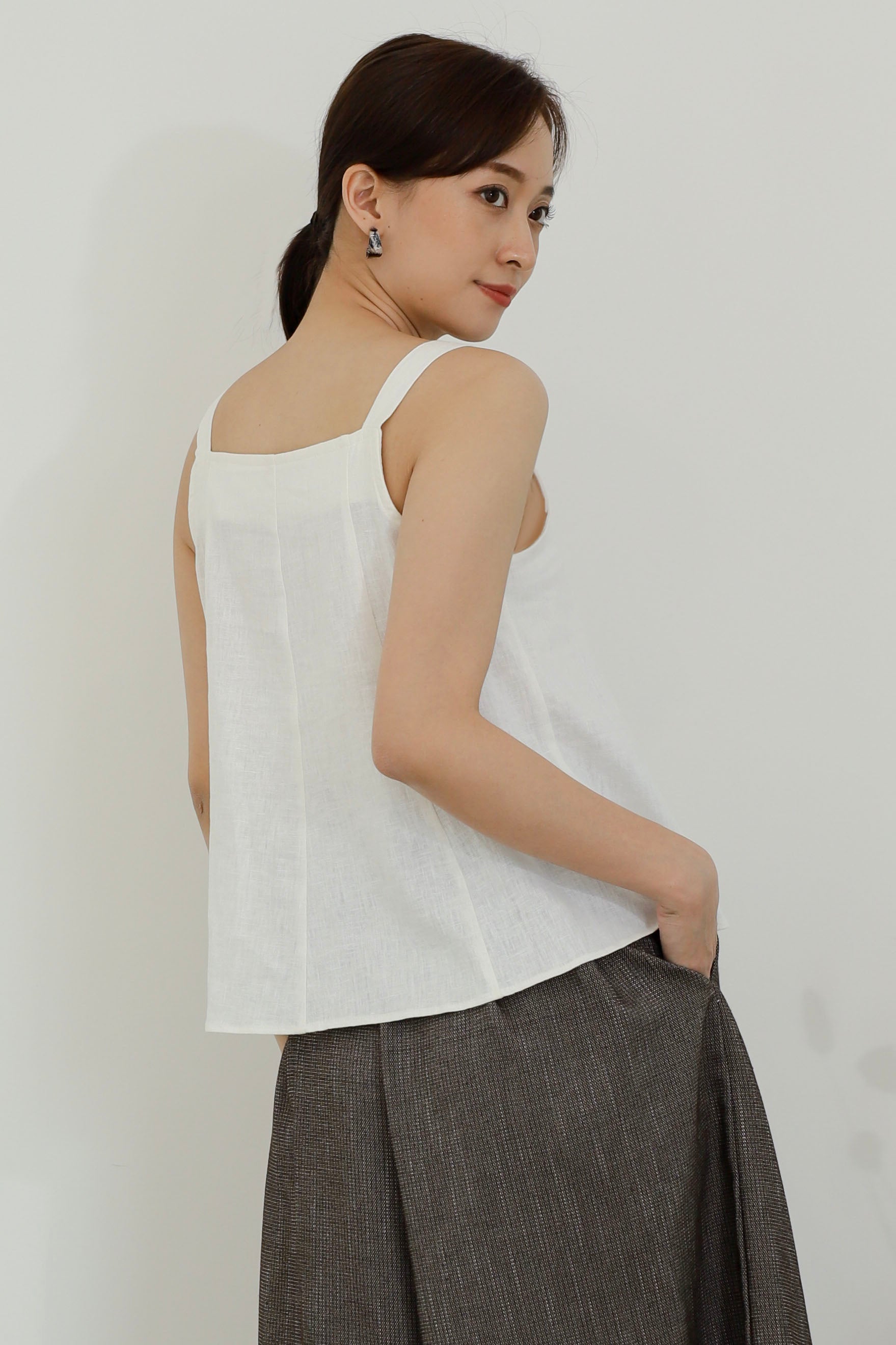 Saffron Button Blouse - White