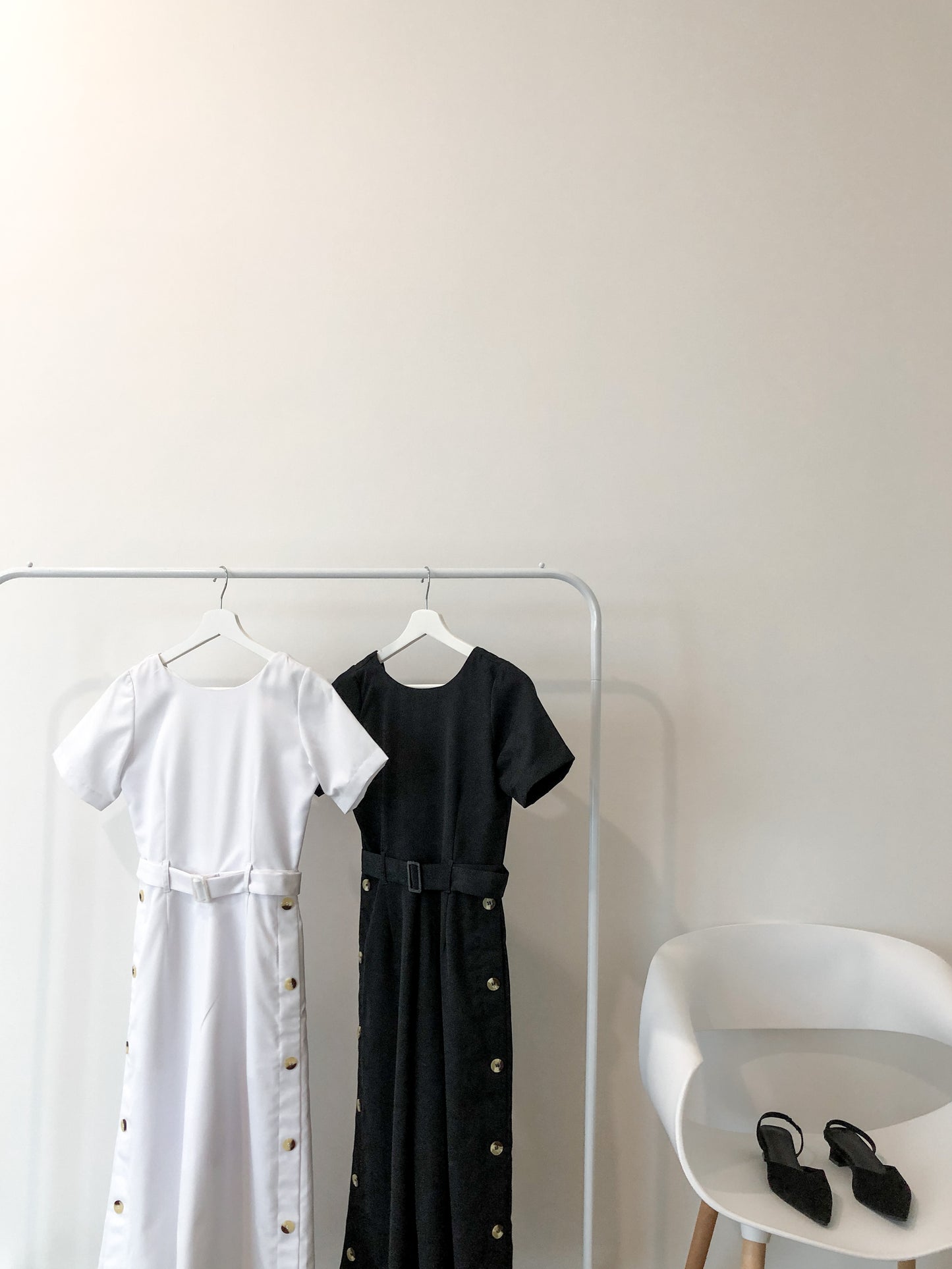 Aurelia Side Button Jumpsuit - Black