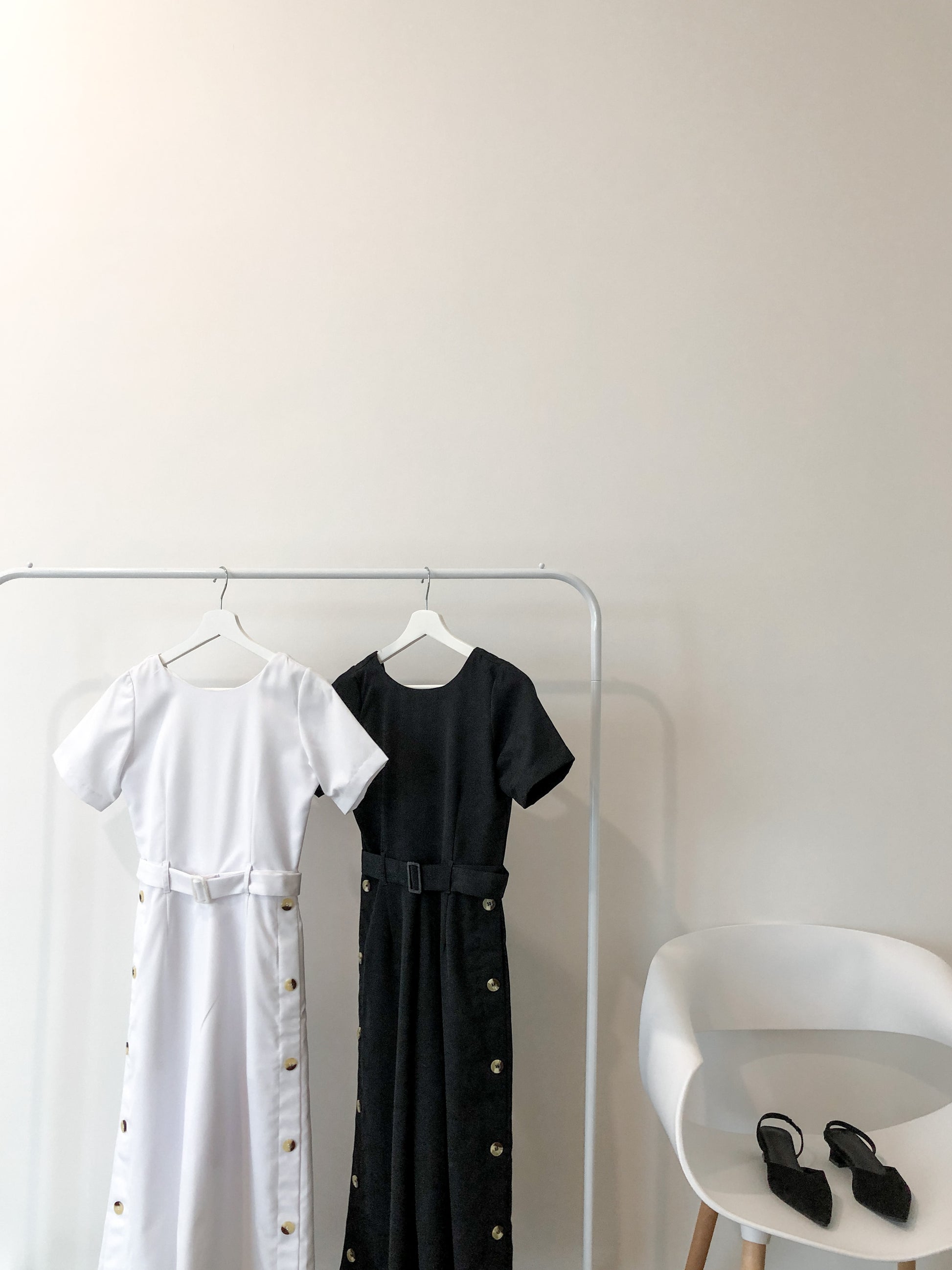 Aurelia Side Button Jumpsuit - Black