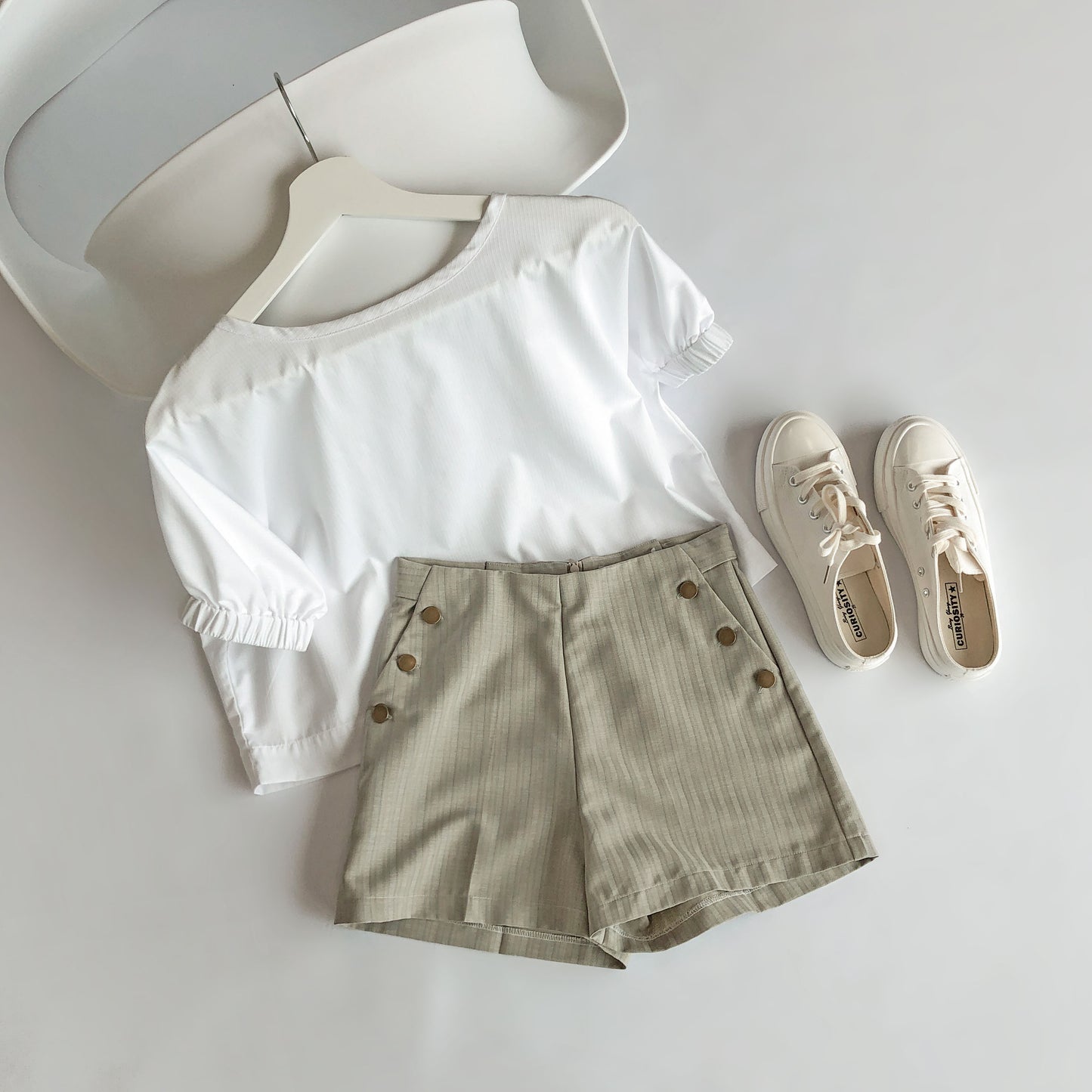 Jena Boxy Cropped Top - White