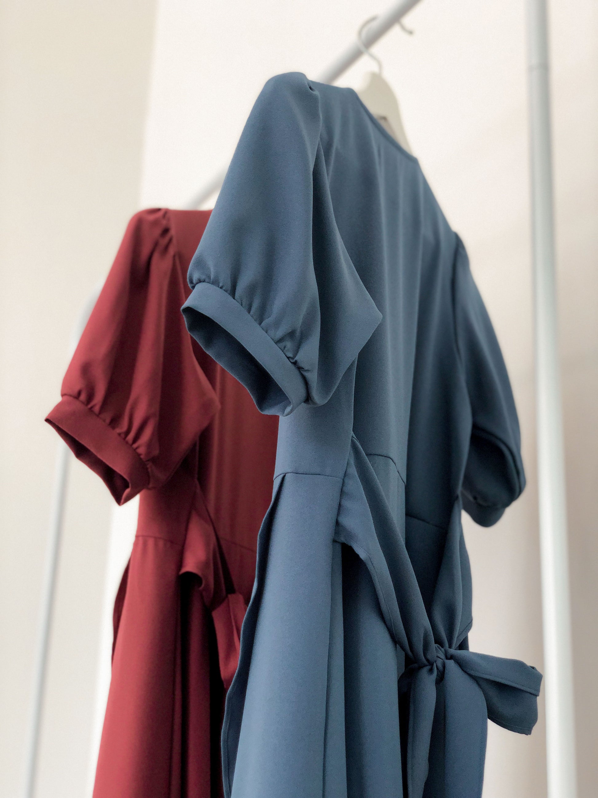 Ayana Asymmetric Dress - Steel Blue