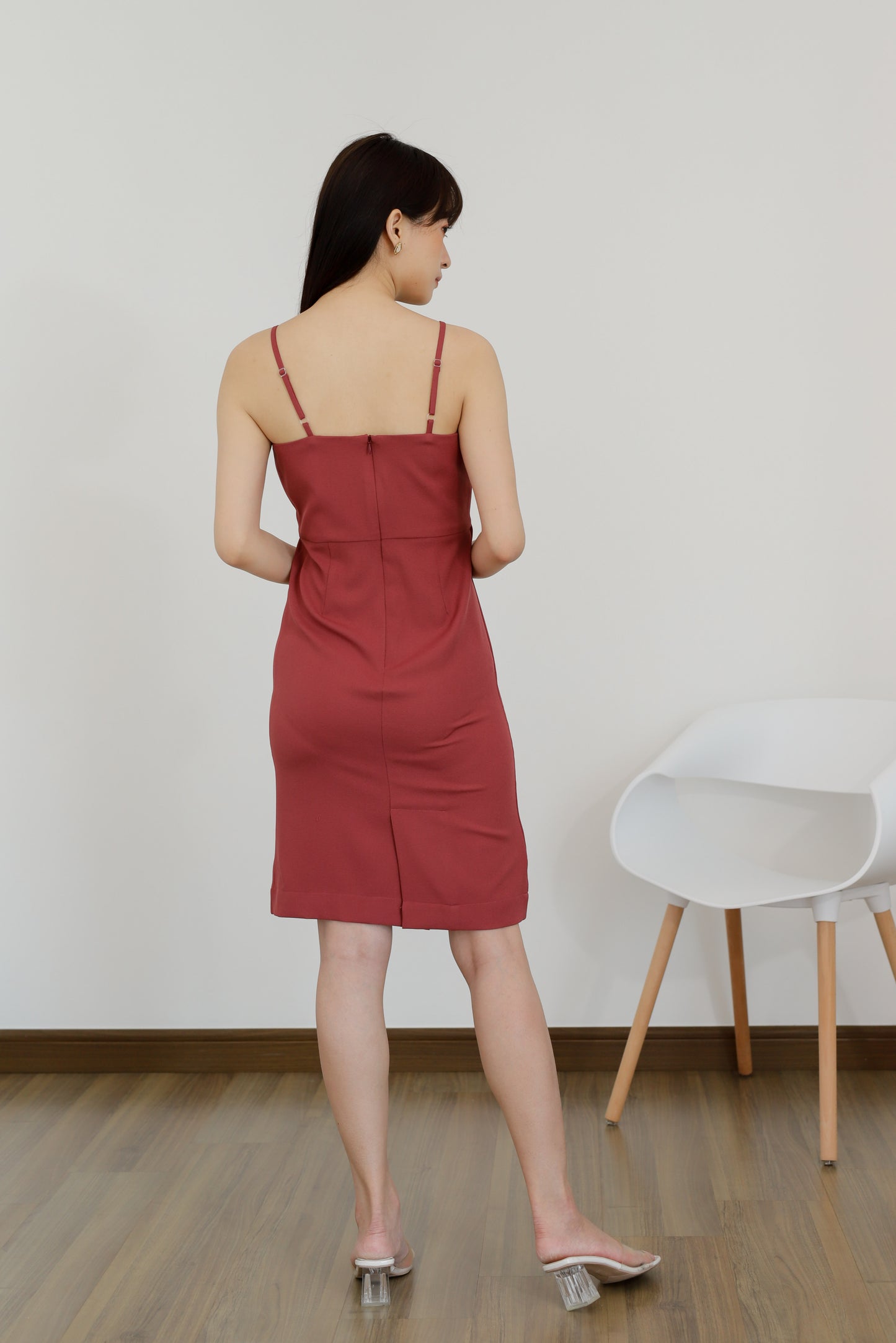 Blyss Ruched Cami Dress - Raspberry